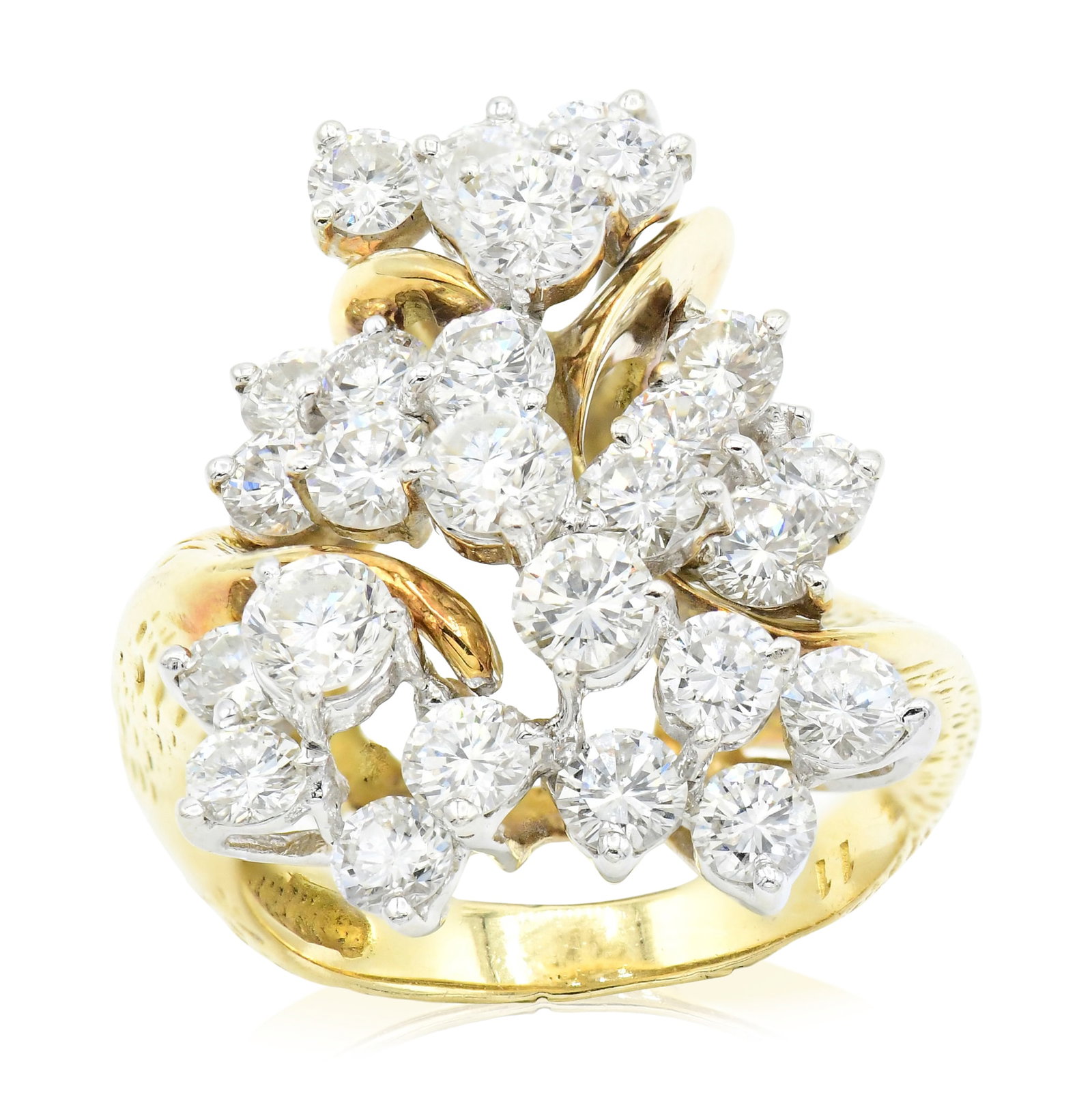 18K Yellow Gold & 2.97 Carat Diamond Cluster Ring (1 of 5)