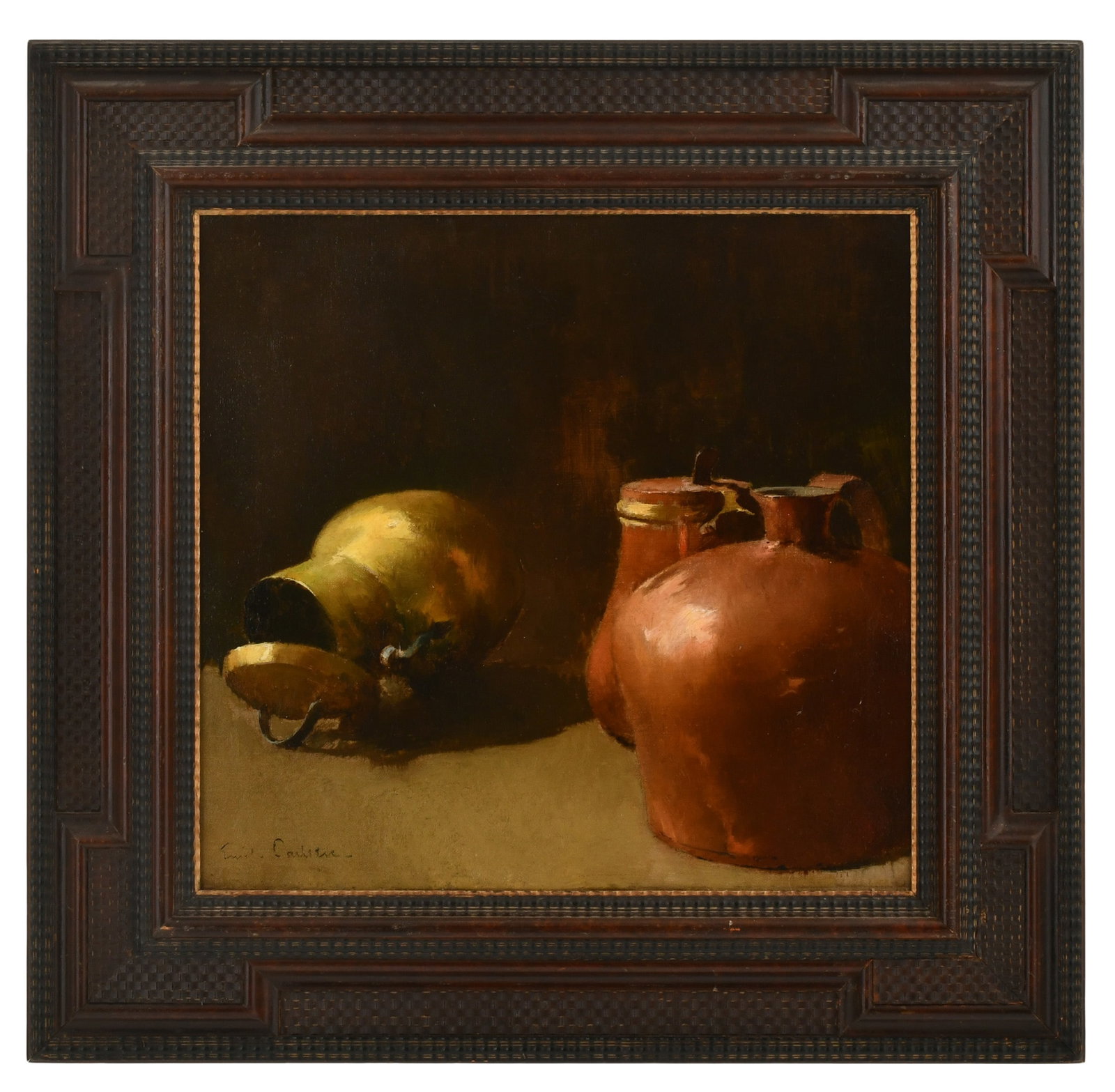 Emil Carlsen (American, 1853-1932), "Pots and Copper" (1 of 4)