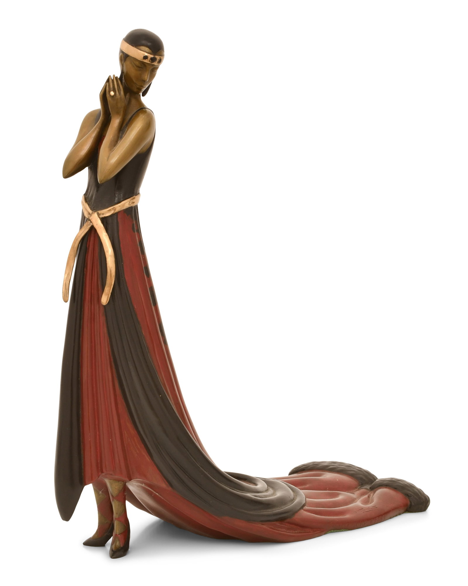 Erté (Russian/French, 1892-1990),), "Splendor": Erté (Romain de Tirtoff) (Russian/French, 1892-1990) "Splendor" polychrome bronze signed "Erté" and marked "RKP Corp., 1980" 14 1/2 x 12 x 5 1/2 inches