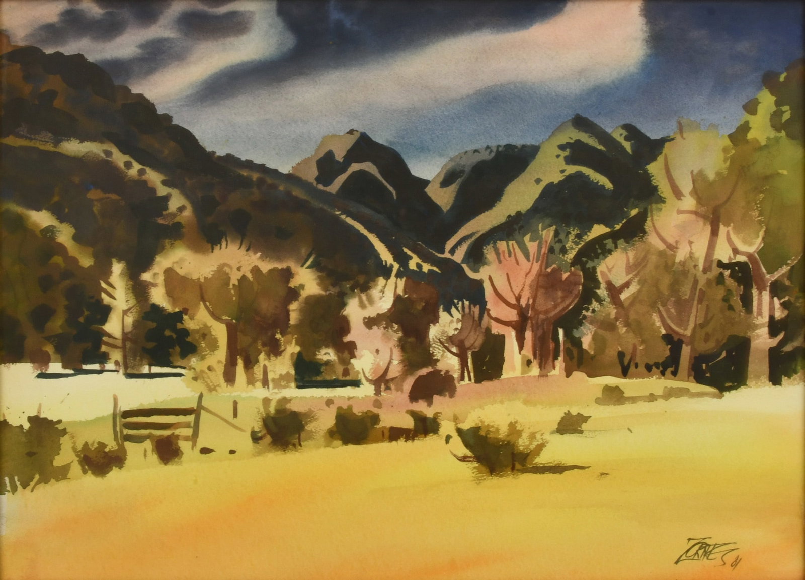 Milford Zornes (American, 1908-2008), "White Oak Canyon" (1 of 5)