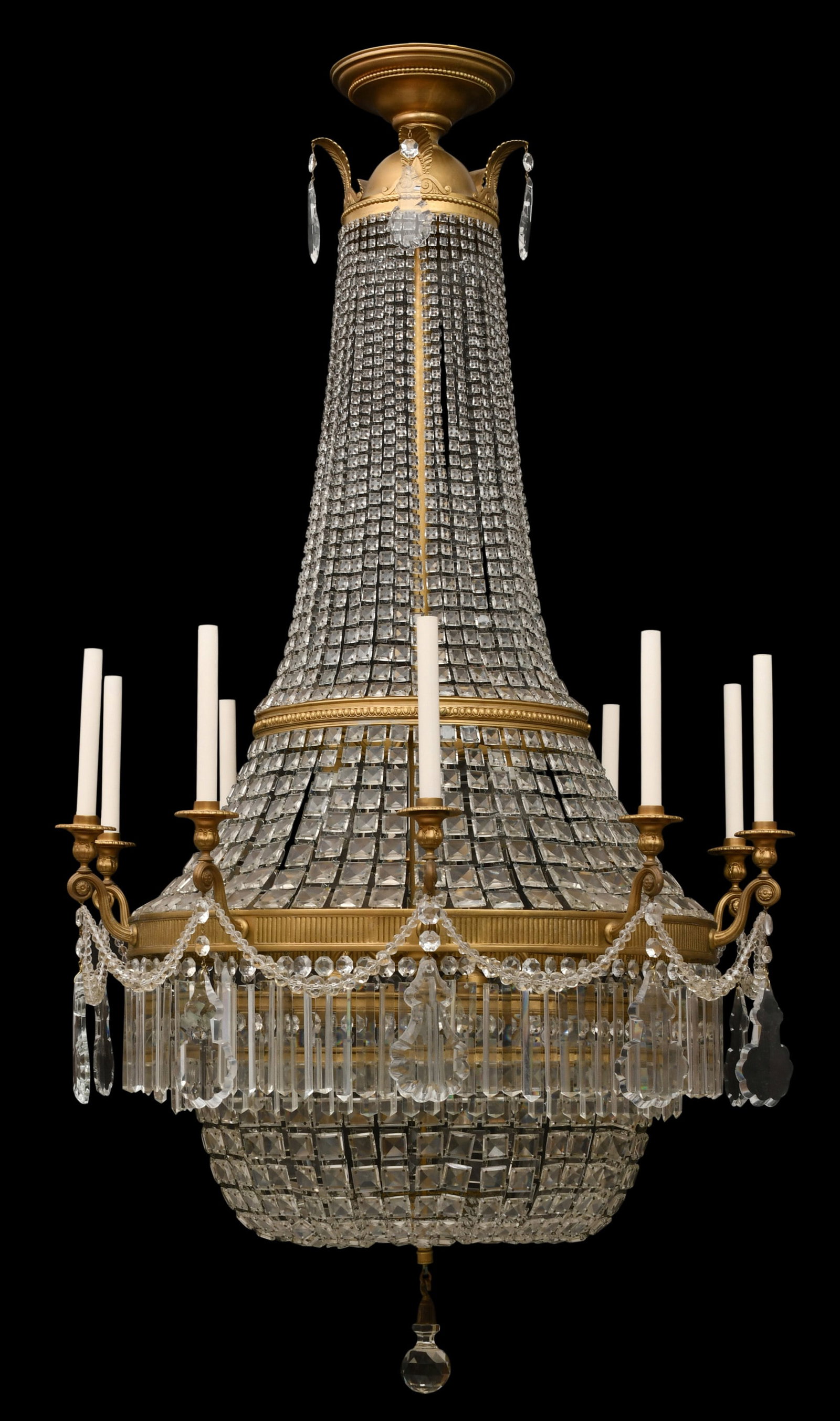 A Large Empire Style Bronze & Crystal Chandelier (1 of 7)