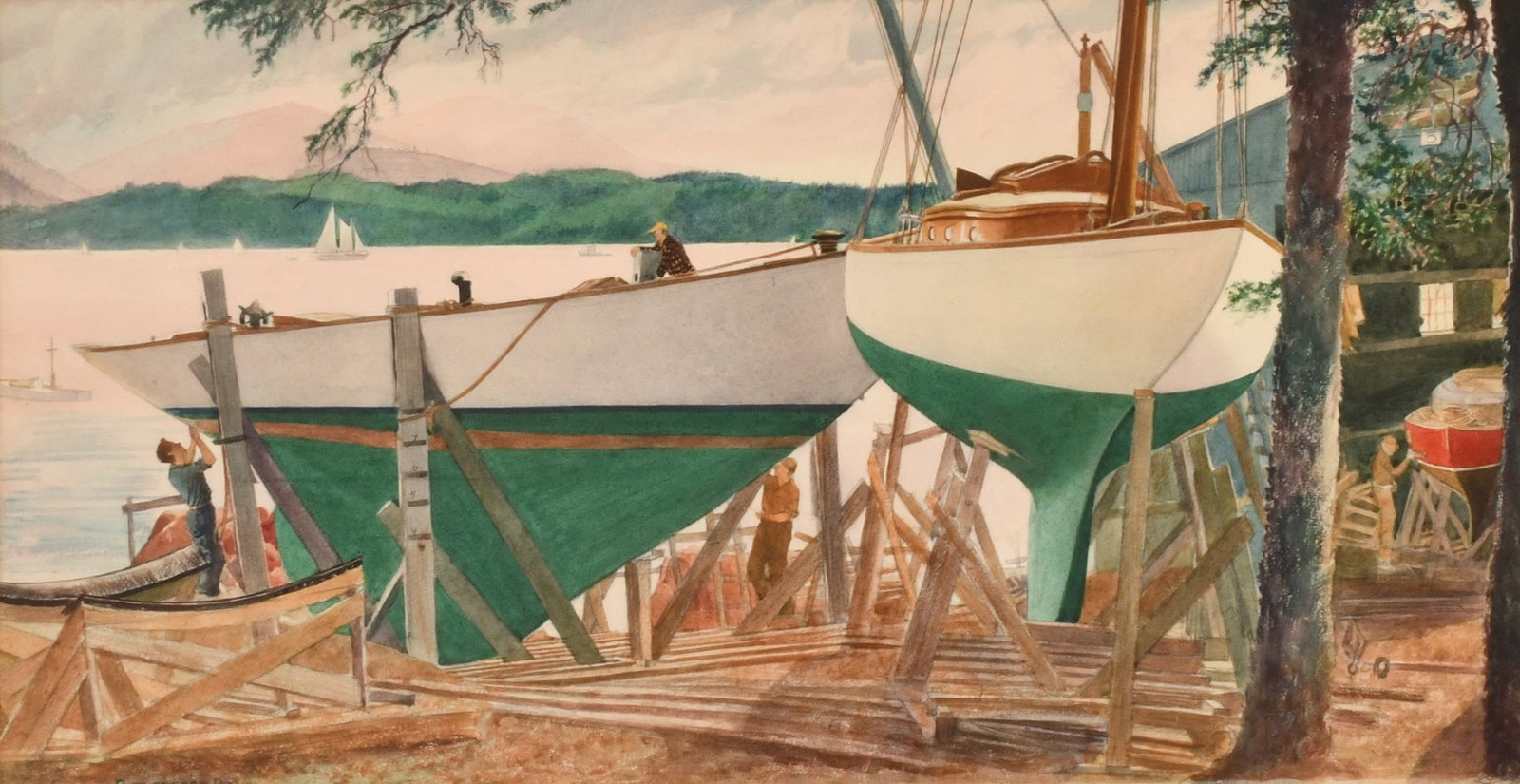 Rutherford Boyd (American, 1884-1951), Drydock (1 of 4)