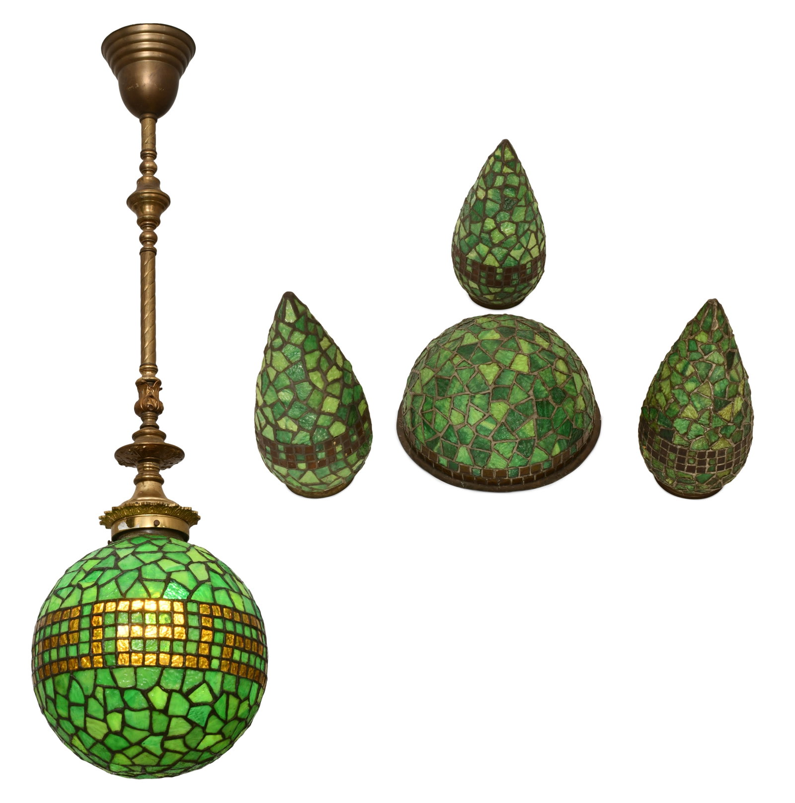 Philip Semmer Geometric Globe Ceiling Light with Four Shades (1 of 9)