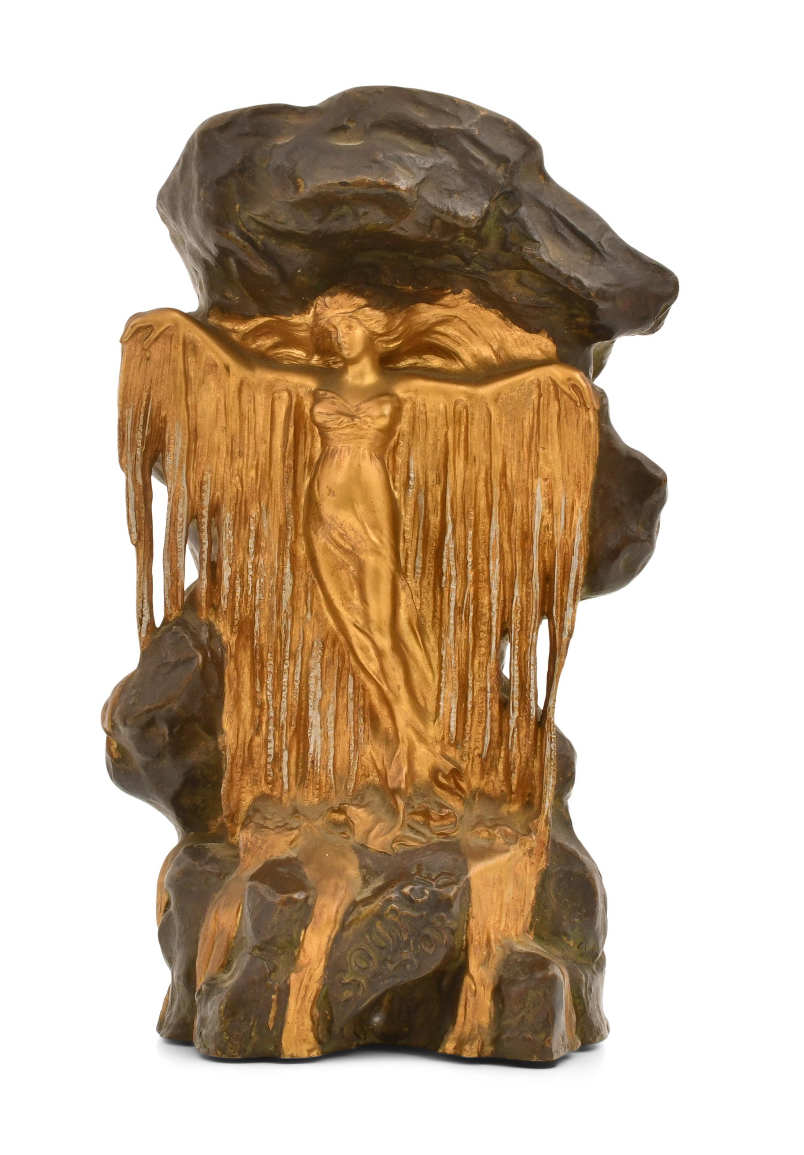 Ernest Wante (French, 1872-1960), "Source": Ernest Wante (French, 1872-1960) "Source" gilt and patinated bronze signed and titled "E. Wante, Source" 10 1/2 x 6 x 4 inches Provenance: The Estate of Steve Hohener, North Carolina