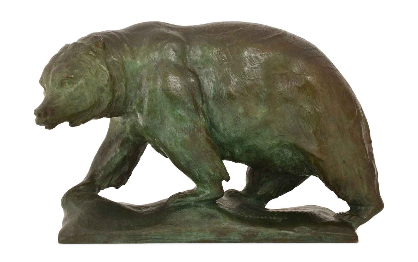 Melvin Earl Cummings (American, 1876-1936), Bronze Sculpture of a Bear: Melvin Earl Cummings (American, 1876-1936) Sculpture of a Bear patinated bronze signed "Cummings" 7 x 11 x 4 inches Provenance: The Estate of Steve Hohener, North Carolina Other Notes: Fontaine's A