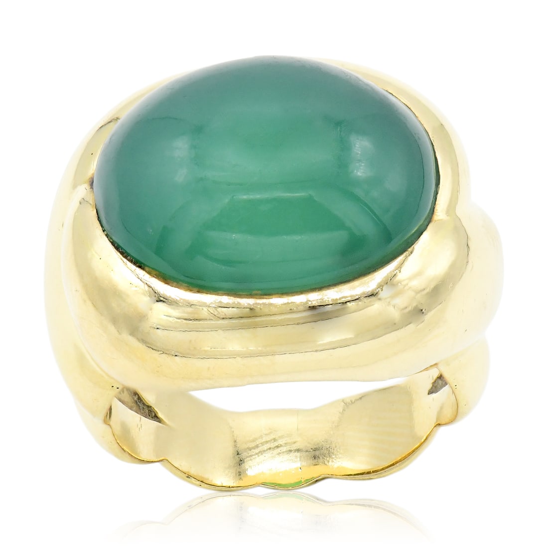 18K Yellow Gold & Chrysoprase Ring (1 of 5)