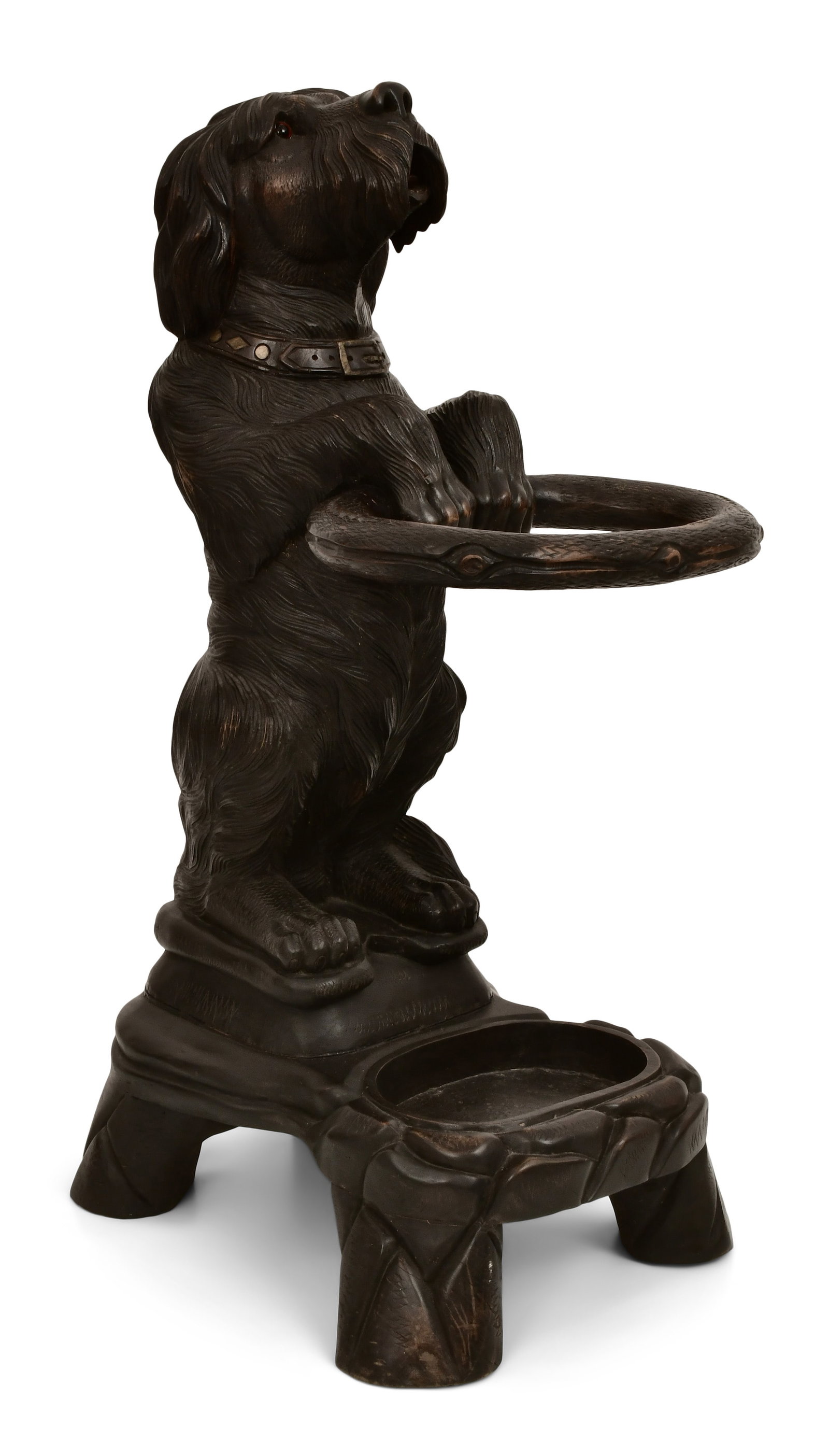 Black Forest Carved Dog Umbrella Stand (1 of 8)