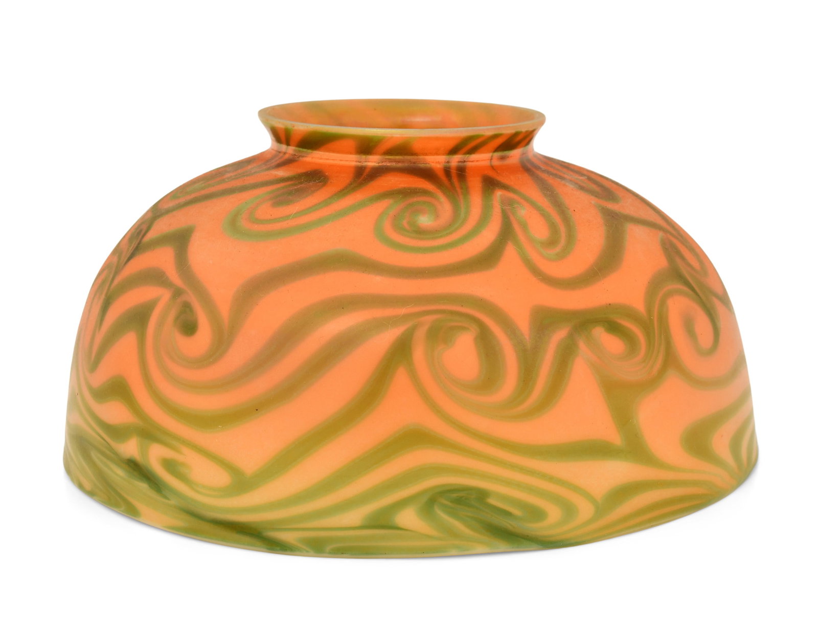 Quezal Art Glass "King Tut" Lamp Shade: Quezal Art Glass and Decorating Company (New York, 1901-1924) "King Tut" Lamp Shade circa 1915 iridescent glass unsigned 3 1/2 x 8 inches Provenance: Private Collection, Tennessee