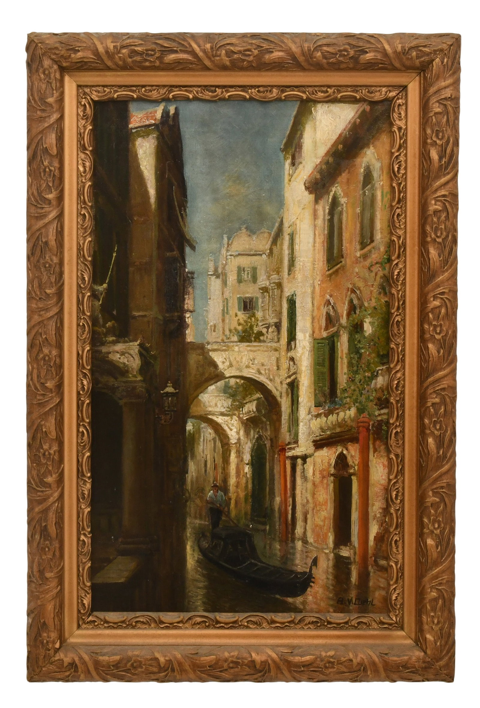 Arthur Vidal Diehl (American/English, 1870-1927), Venice Canal Scene (1 of 3)