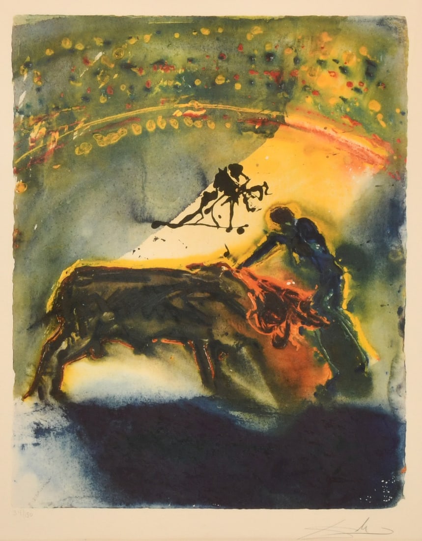Salvador Dali (Spanish, 1904-1989), "Tauromachie": Salvador Dali (Spanish, 1904-1989) "Tauromachie" etching signed on the plate "Dali" and numbered "34/50" 24 x 19 inches (sight) 31 1/2 x 26 1/2 inches (frame) Provenance: Private Collection, New Yo