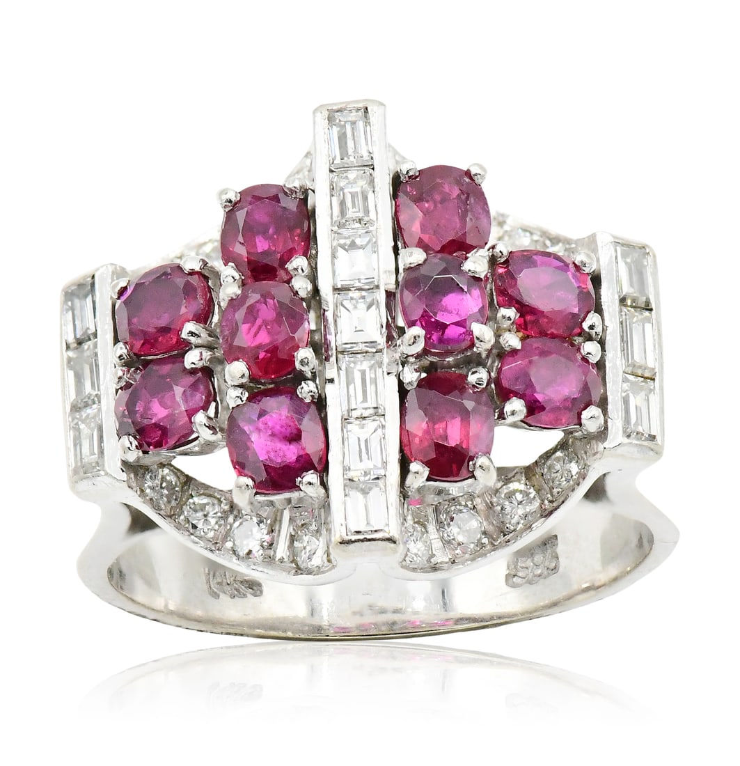14K White Gold, Diamond & Ruby Ring (1 of 1)
