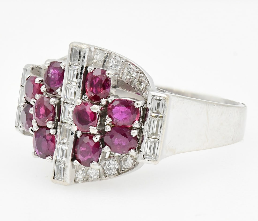 14K White Gold, Diamond & Ruby Ring - 3