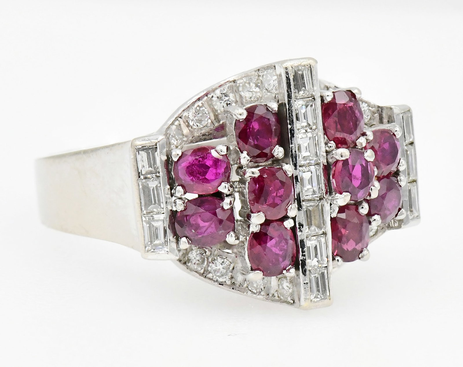 14K White Gold, Diamond & Ruby Ring - 4