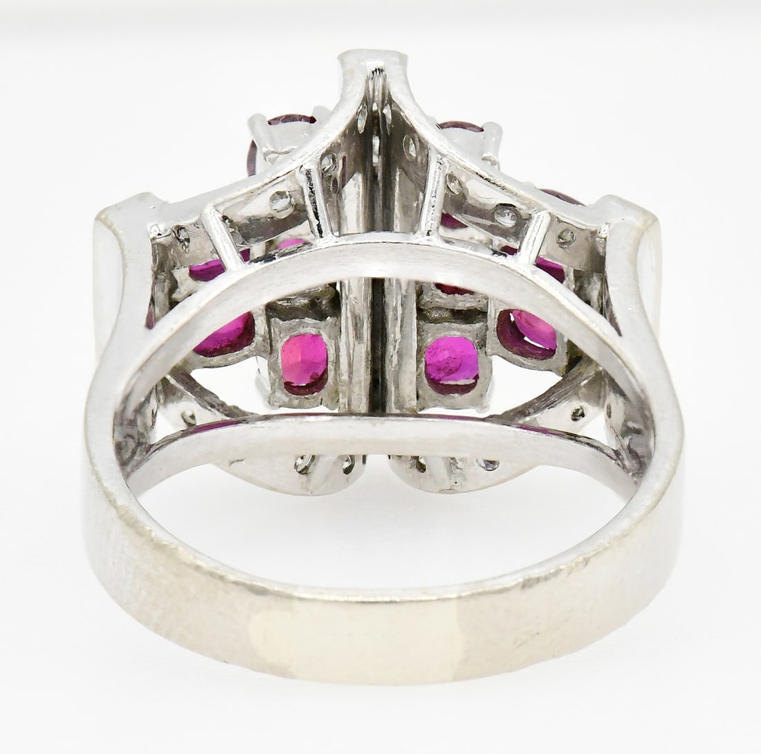 14K White Gold, Diamond & Ruby Ring - 5