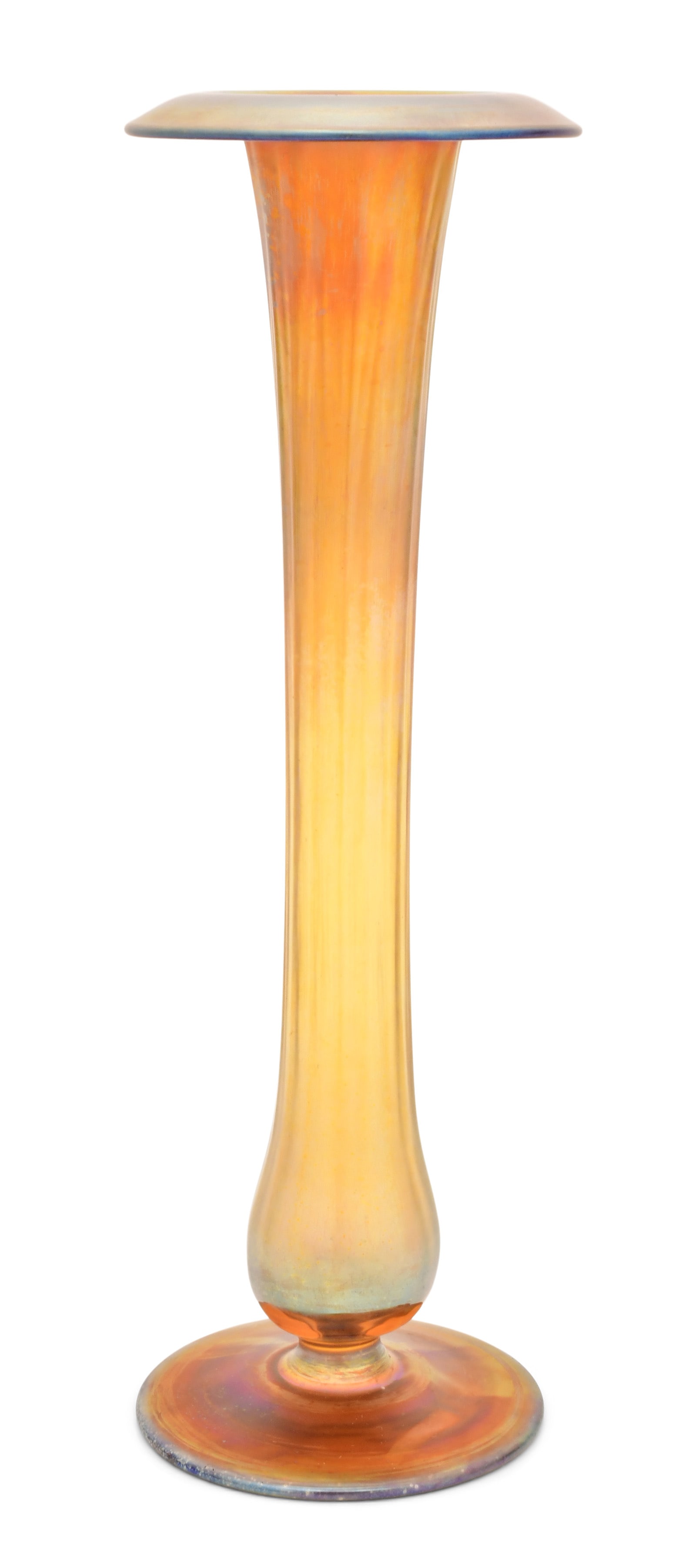 Tiffany Studios Favrile Glass Trumpet Vase: Tiffany Studios Trumpet Vase circa 1910 favrile glass engraved "L.C. Tiffany - Favrile, 1730" 10 1/4 x 3 1/4 inches Provenance: Private Collection, New York