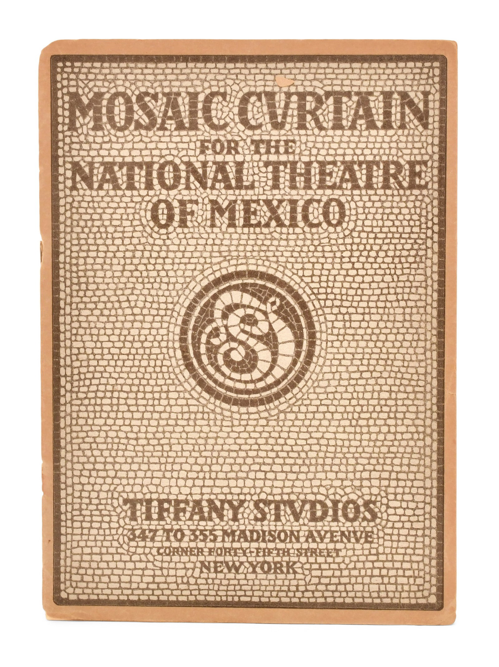Tiffany Studios, Mosaic Curtain for the National Theatre of Mexico Pamphlet, Circa 1911: Tiffany Studios, Mosaic Curtain for the National Theatre of Mexico Pamphlet, Circa 1911 8 x 6 inches Provenance: Private Collection, New York Other Notes: Fontaine's Auction Gallery can arrange