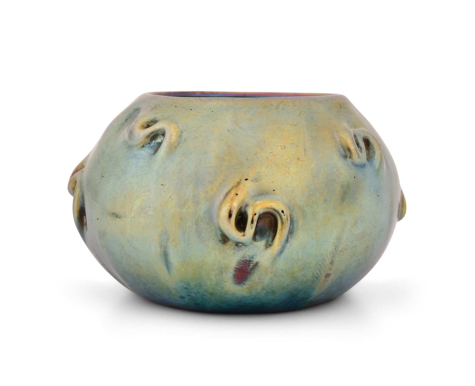 Tiffany Studios Favrile Glass Salt Dish with Prunts (1 of 4)