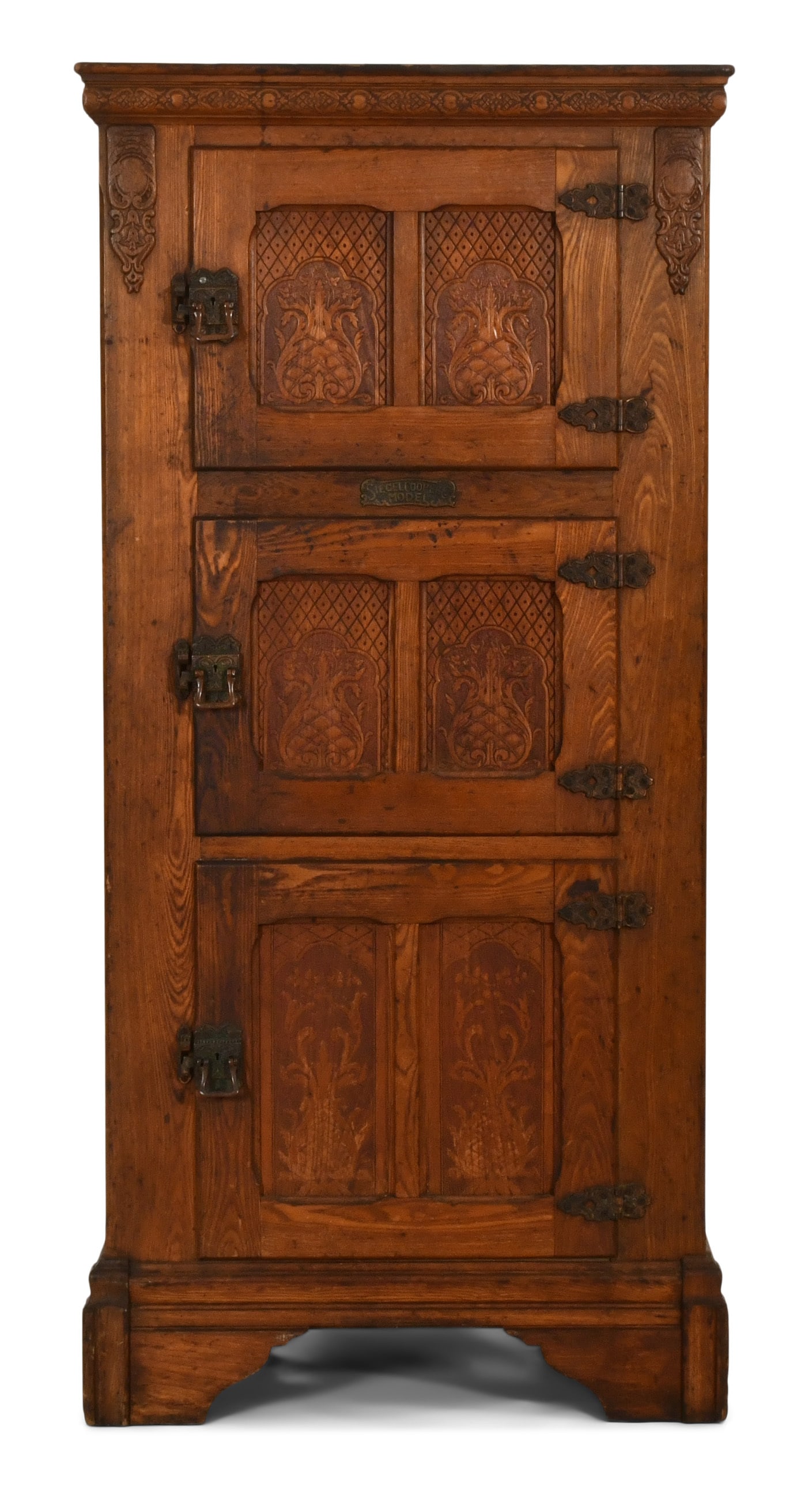 Siegel Cooper Co. Oak & Copper Ice Box (1 of 8)