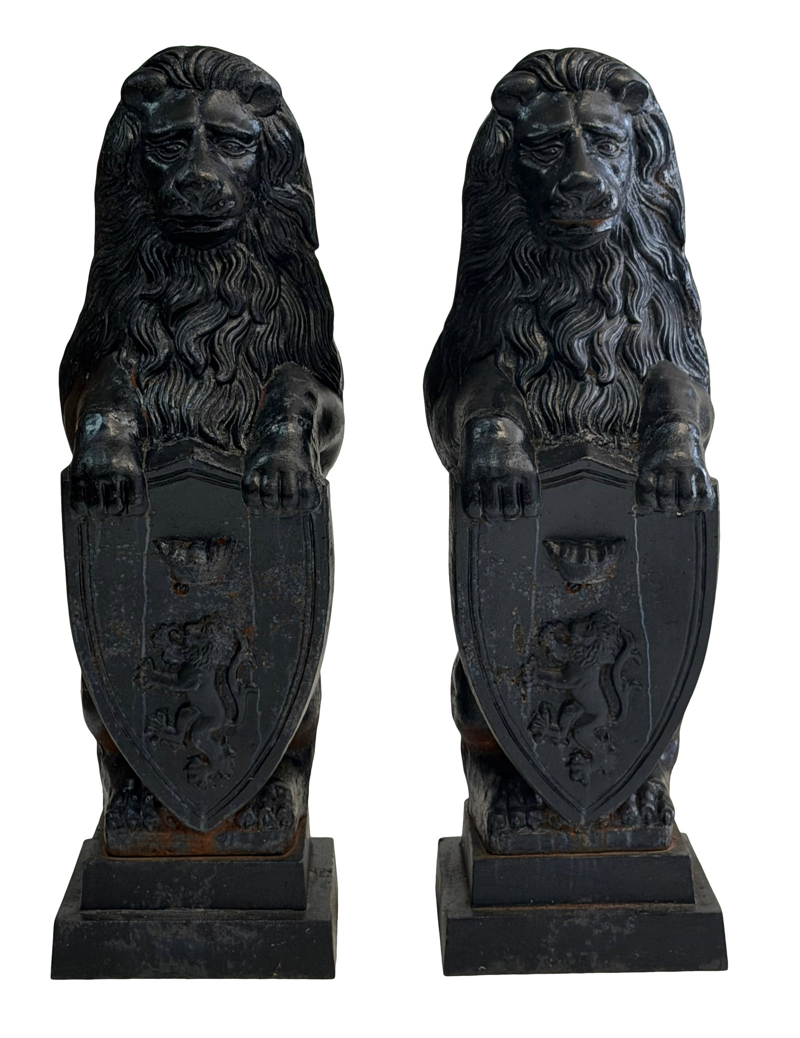A Pair of Cast Iron Garden Lions (1 of 5)