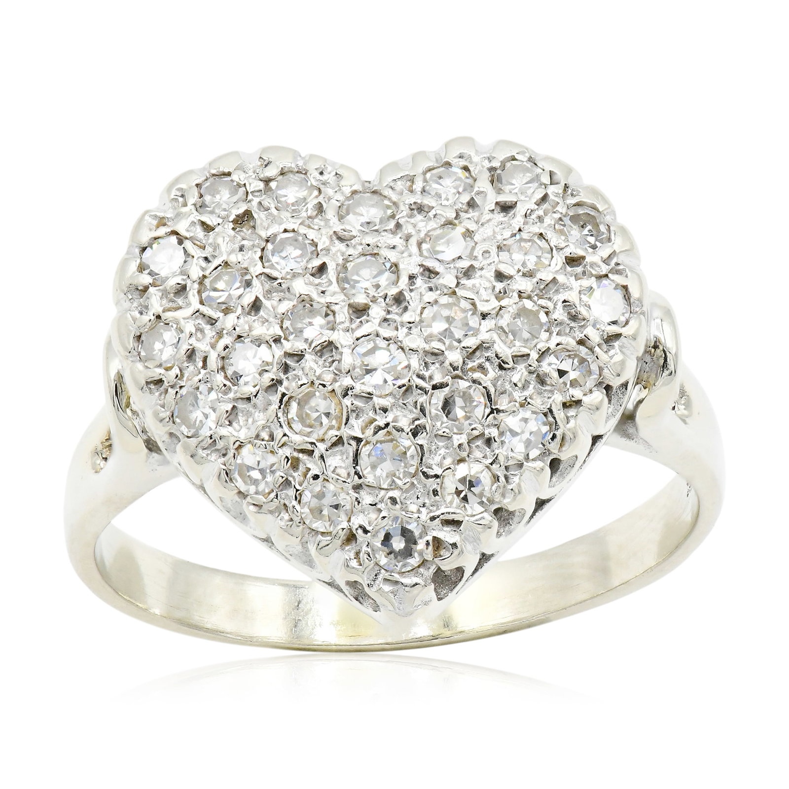 14K White Gold & Diamond Heart Ring (1 of 5)