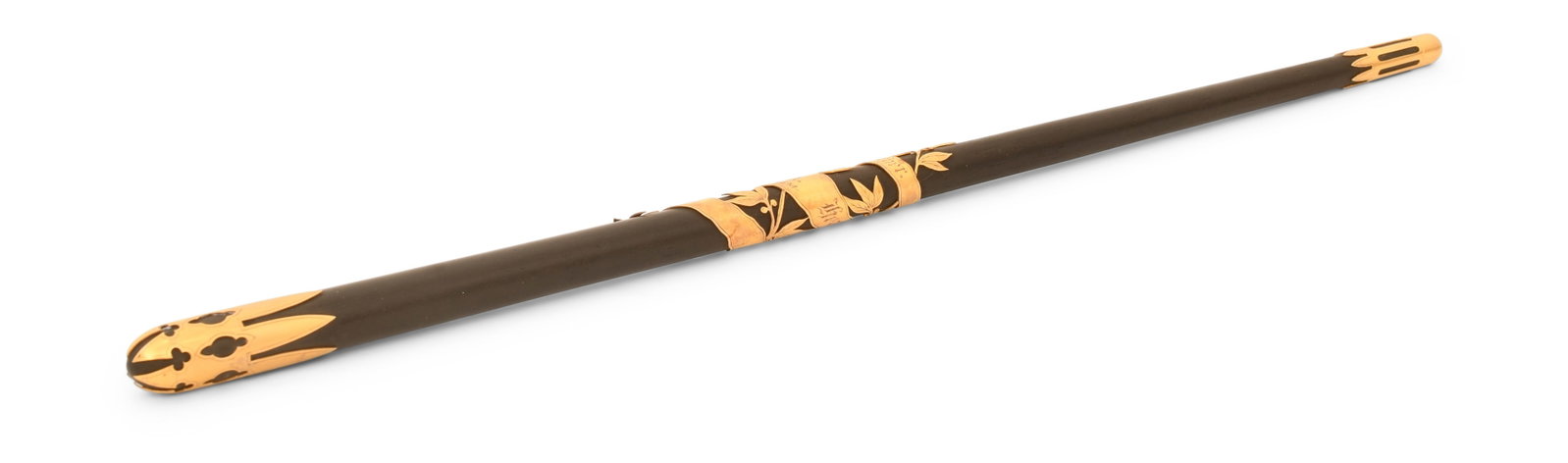 14K Gold-Mounted Ebony Conductors Baton: 14K Gold-Mounted Ebony Conductors Baton 3/4 x 15 1/2 inches Other Notes: Fontaine's Auction Gallery can arrange shipping for this item (USA only).