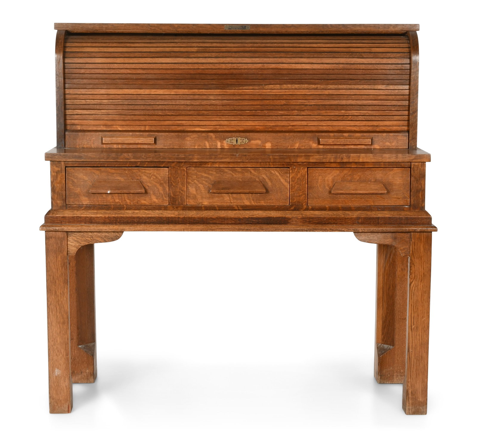 American Case & Register Co. Oak Rolltop Desk, Salem, Ohio (1 of 9)