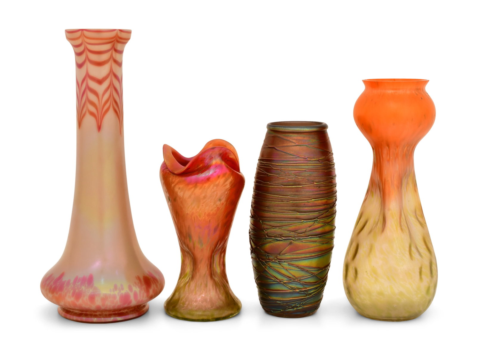Group of Four Austrian Art Glass Vases (1 of 5)
