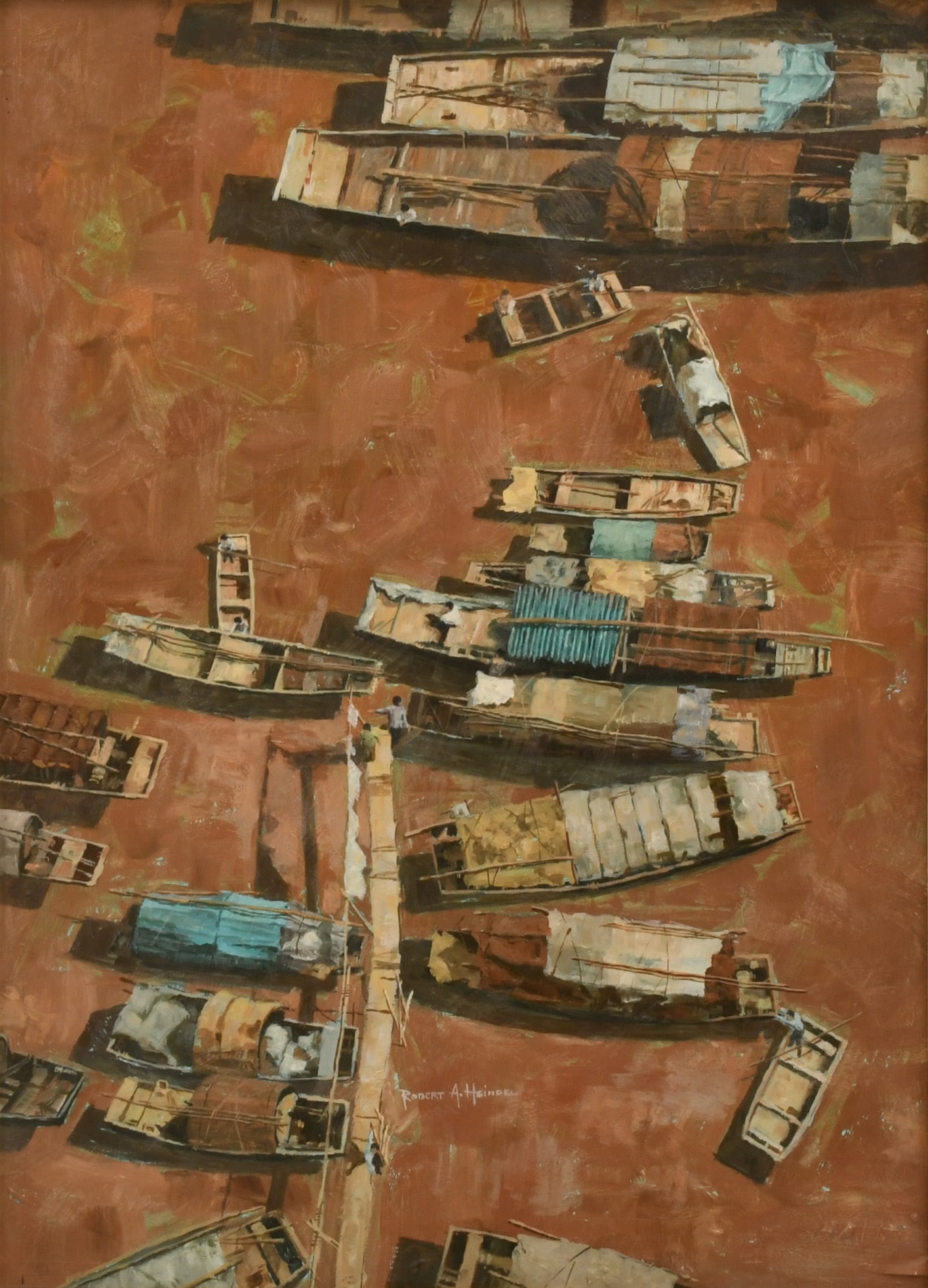 Robert Heindel (American, b. 1938), Boats on the River (1 of 4)