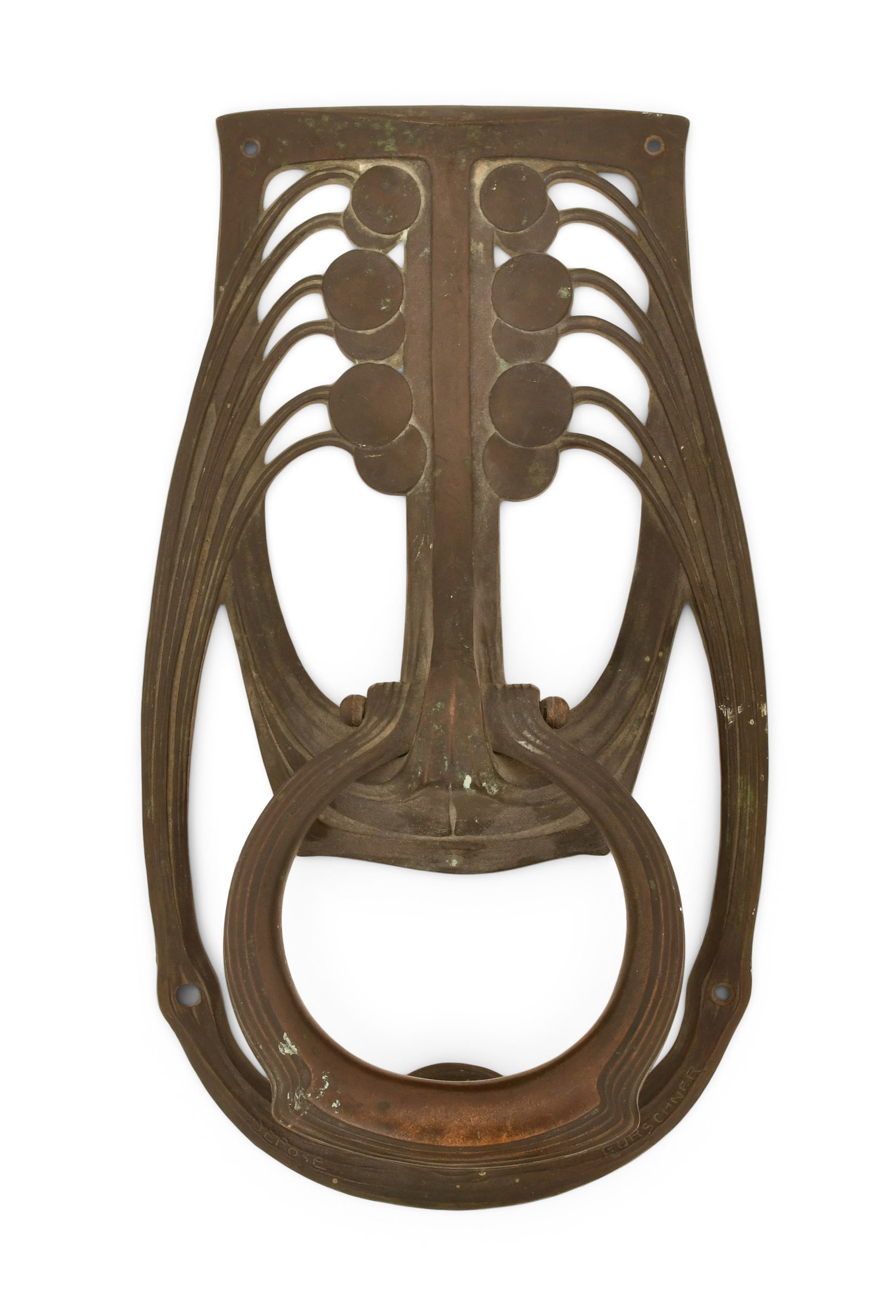 Gustav Gurschner (Austrian, 1873-1970), Secessionist Door Knocker (1 of 6)