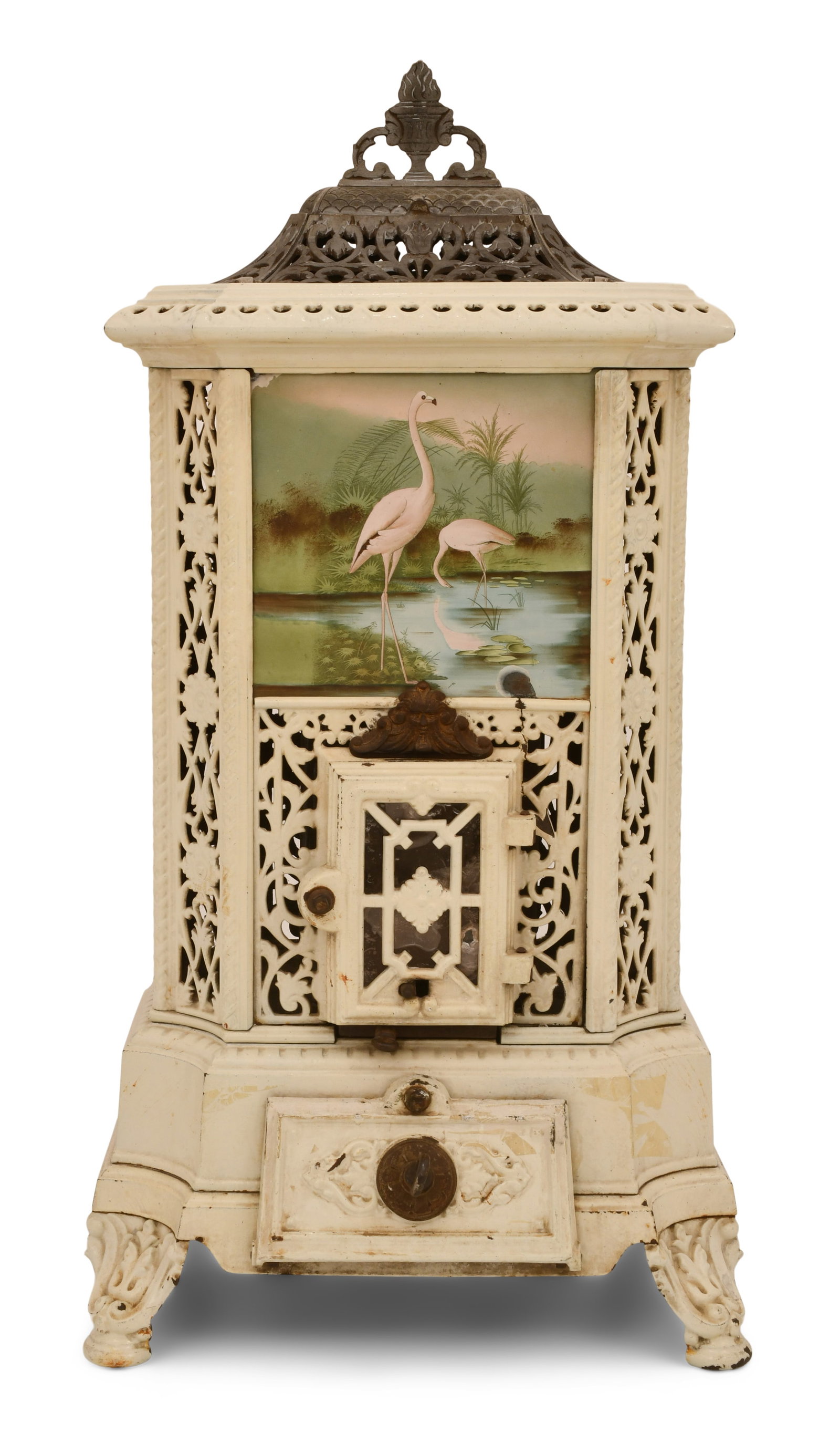 French Hand-Painted & Enameled Cast Iron Stove (1 of 11)
