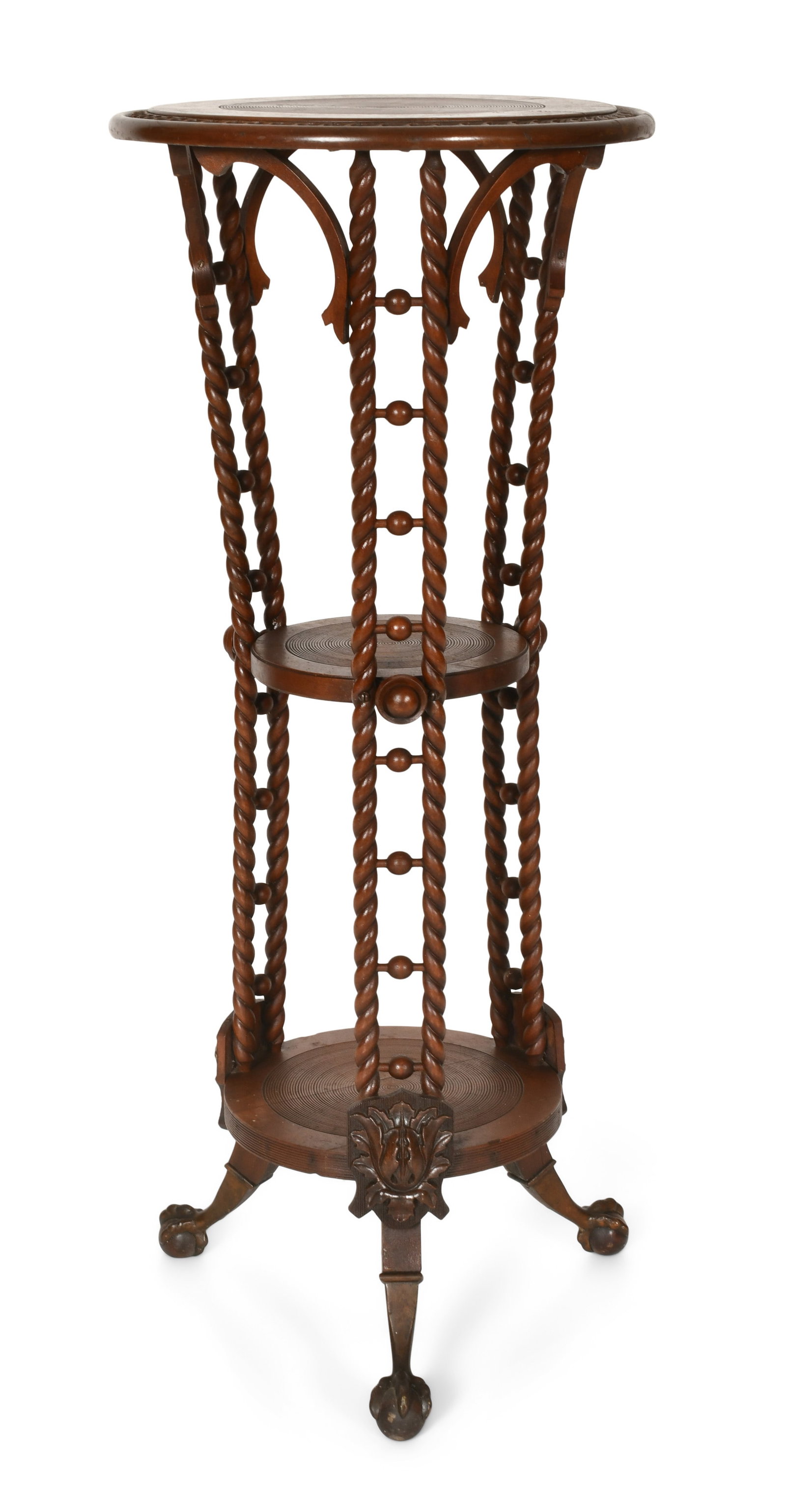 Merklen Brothers Mahogany Three-Tier Plant Stand (1 of 4)