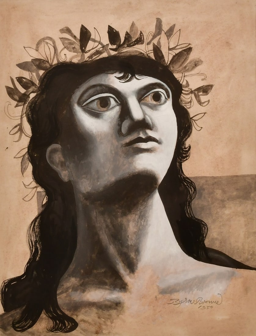Byron Browne (American, 1907-1961), Head of a Man (1 of 4)