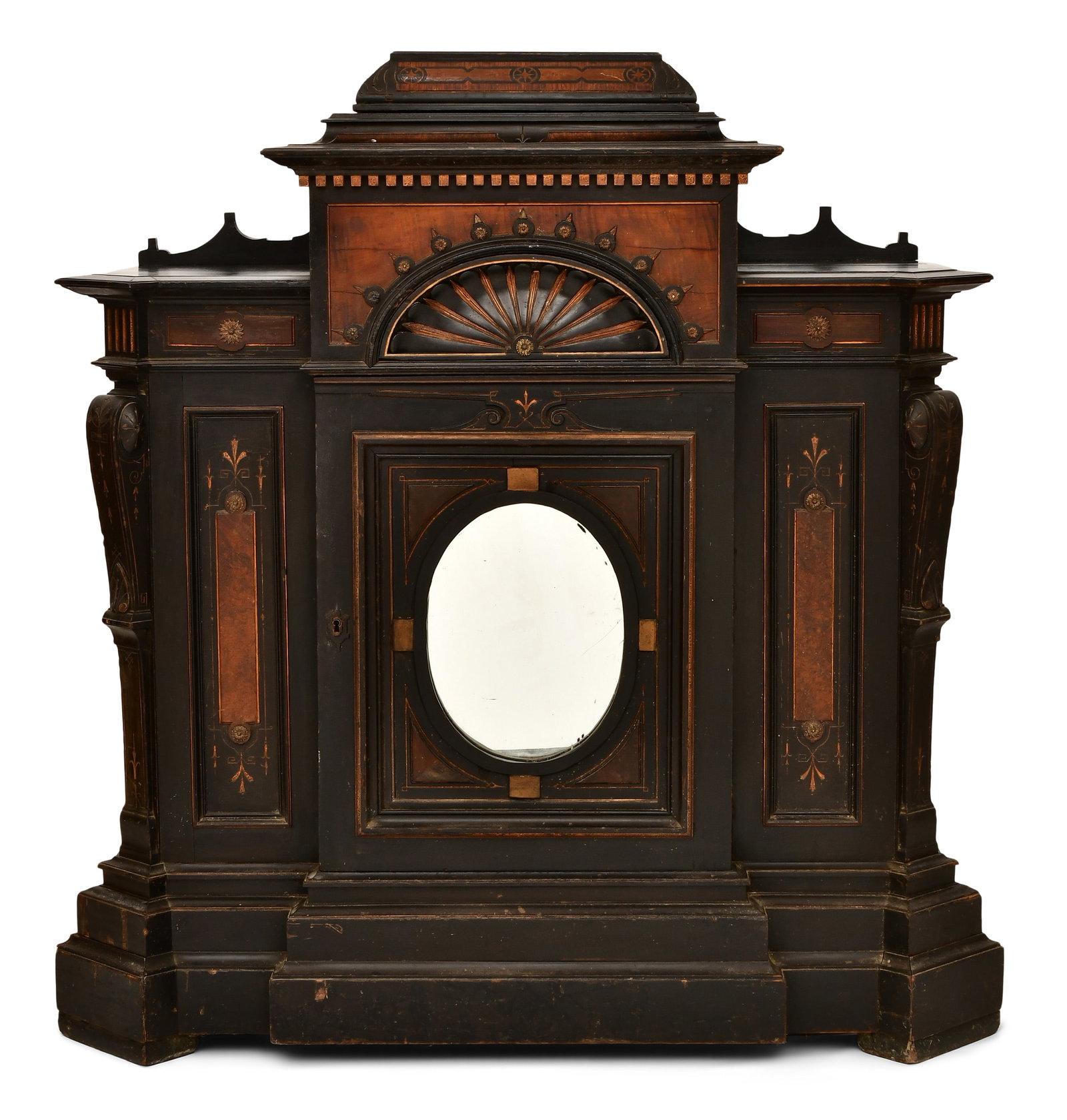 Renaissance Revival Parcel-Gilt, Ebonized & Burl Walnut Parlor Cabinet (1 of 6)