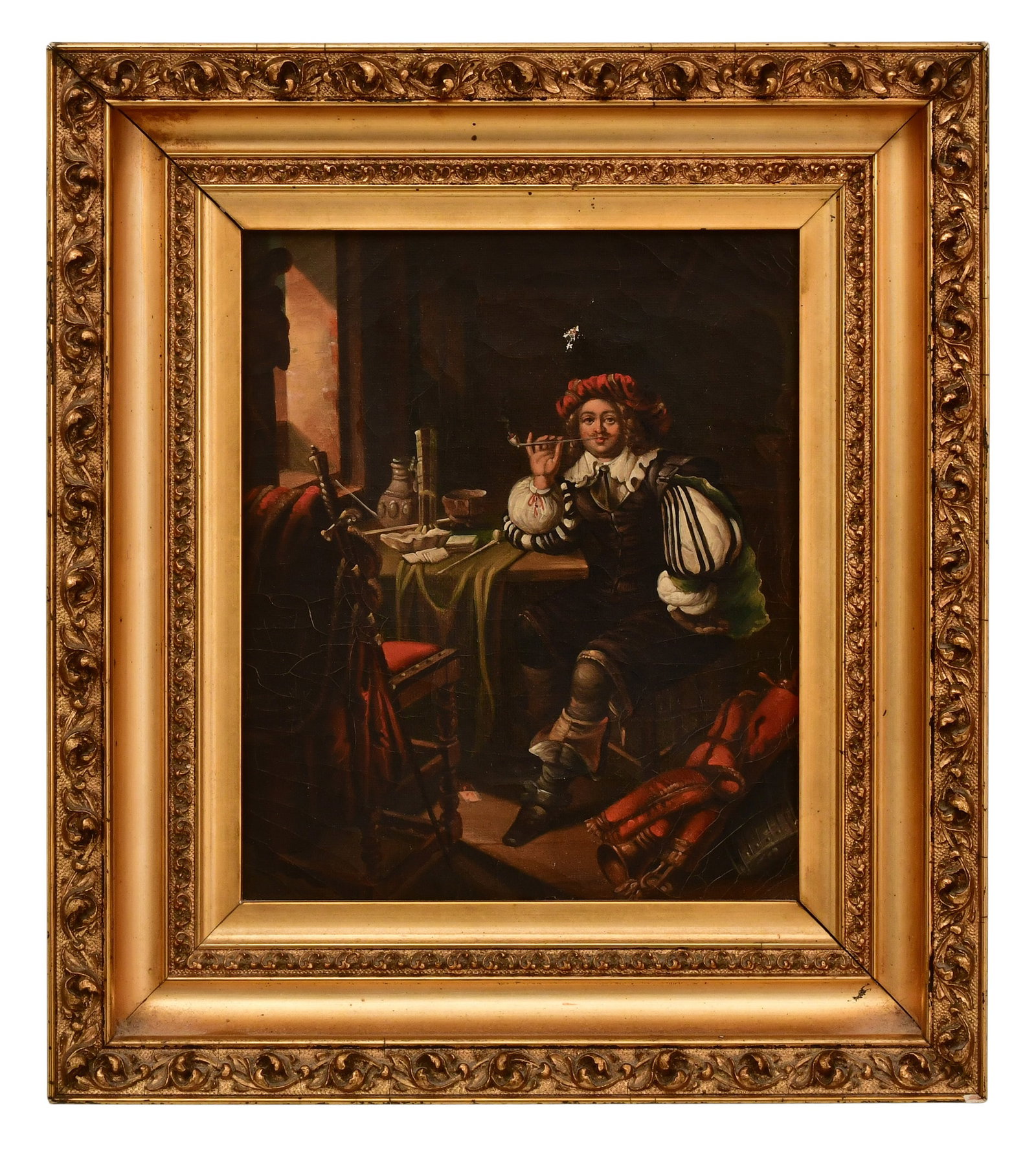 19th Century Painting of a Bugler, Oil on Canvas: 19th Century Painting of a Bugler, Oil on Canvas 8 x 6 3/4 inches (canvas) 11 1/2 x 10 1/2 inches (frame) Provenance: Private Collection, New Jersey