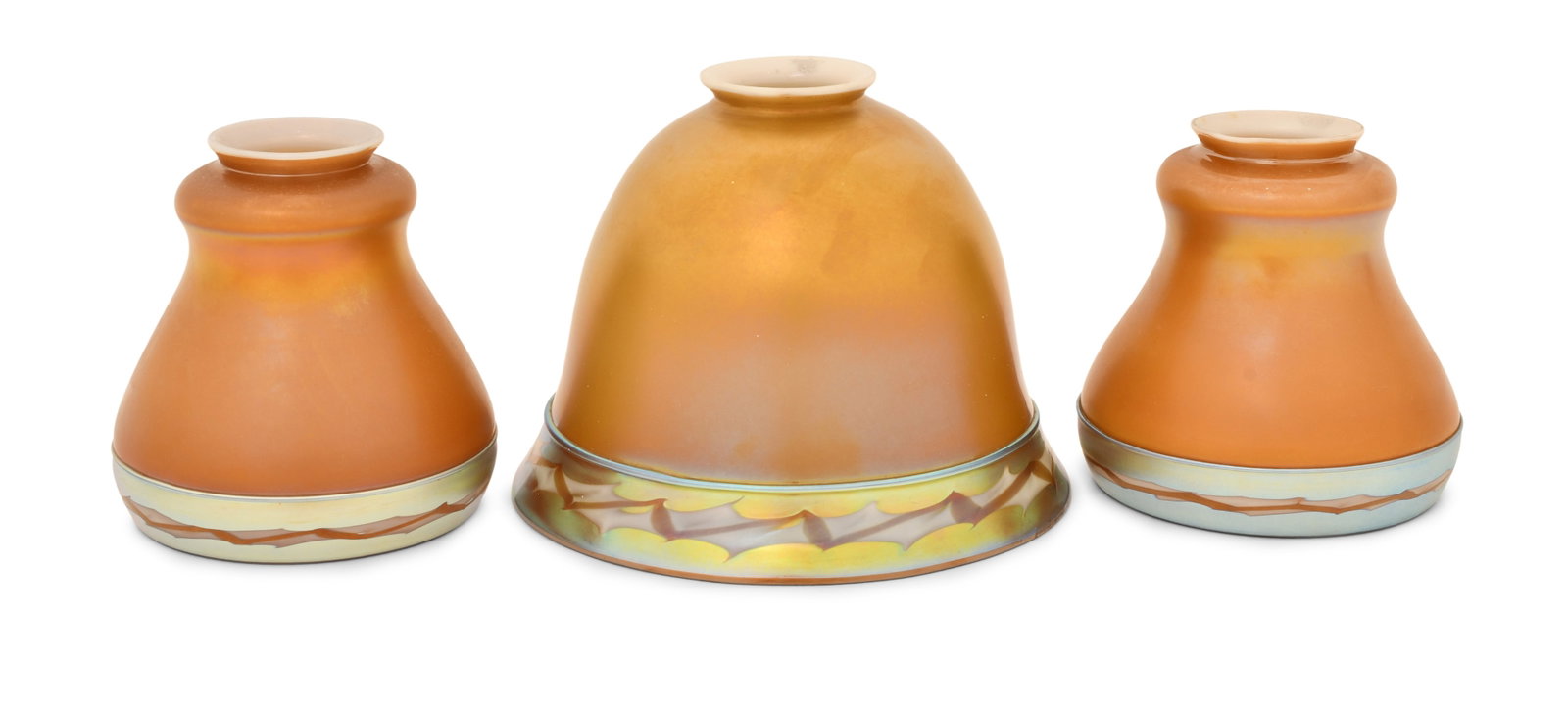 Three Steuben Glass Decorated Shades (1 of 5)