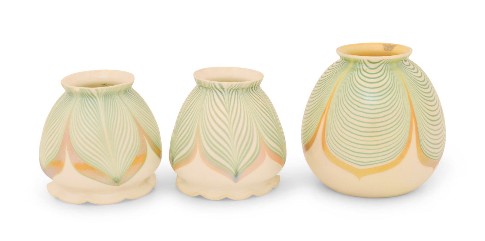 Three Steuben "Pulled Feather" Shades (1 of 4)