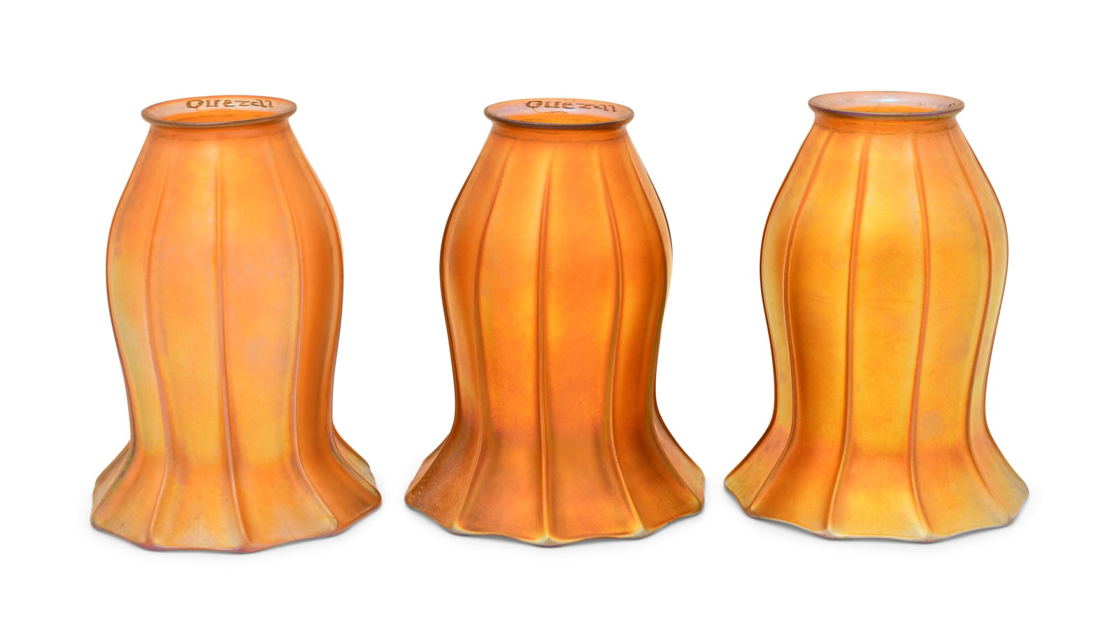 Three Quezal Art Glass Shades (1 of 3)