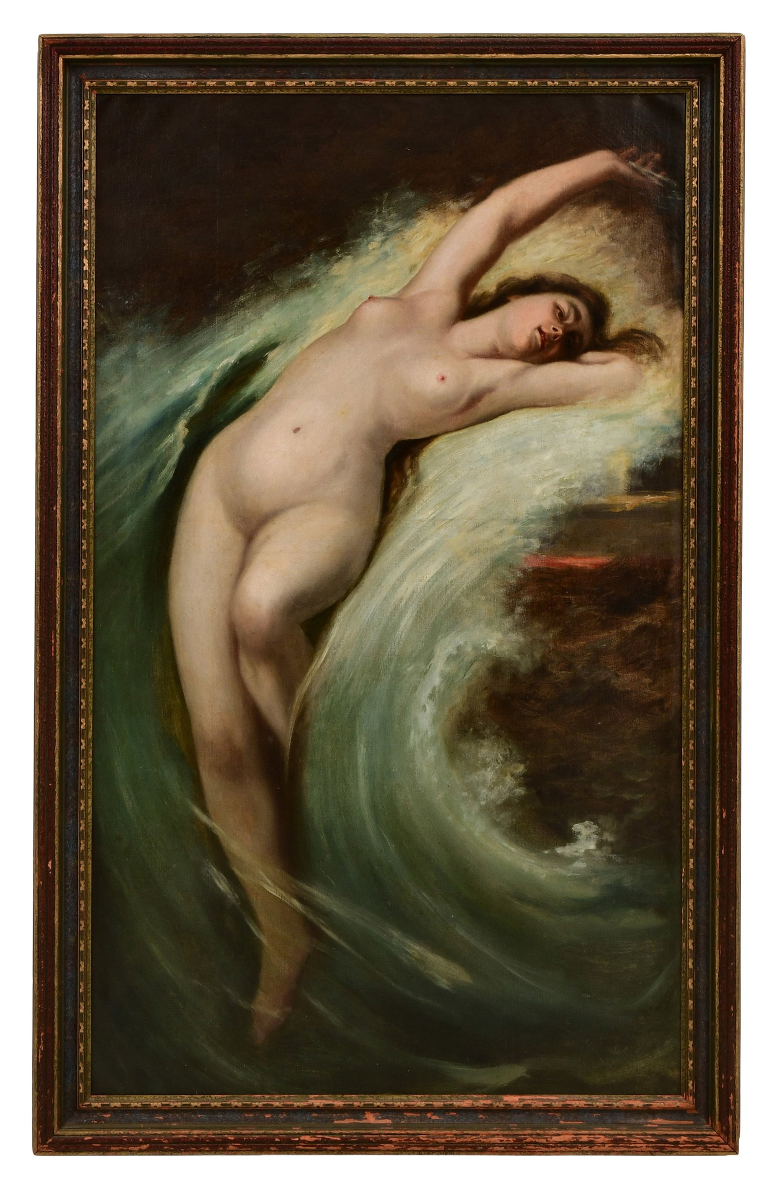 After Pierre Dupuis (French, 1833-1915), "The Sea Nymph": After Pierre Dupuis (French, 1833-1915) "The Sea Nymph" oil on canvas 54 x 32 inches (canvas) 60 x 38 inches (frame) Provenance: Private Collection, New York
