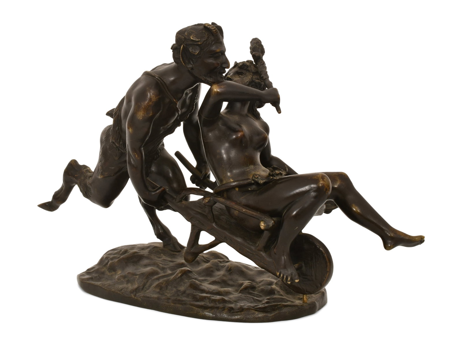 Michel Claude Clodion (French, 1738-1814), Satyr and Maenad: Michel Claude Clodion (French, 1738-1814) Satyr and Maenads patinated bronze signed "Clodion" 9 1/2 x 14 1/2 x 5 1/2 inches Provenance: Private Collection, New York