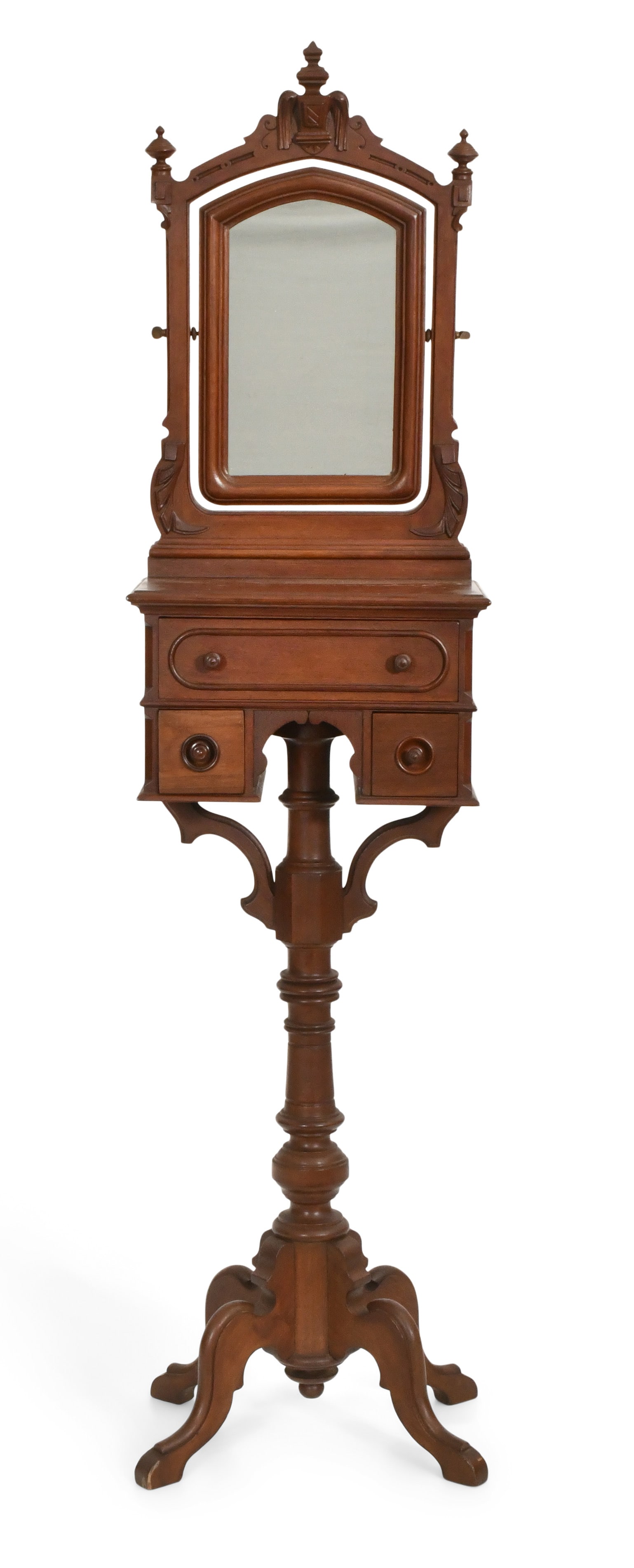 American Victorian Walnut Three-Drawer Shaving Stand (1 of 6)