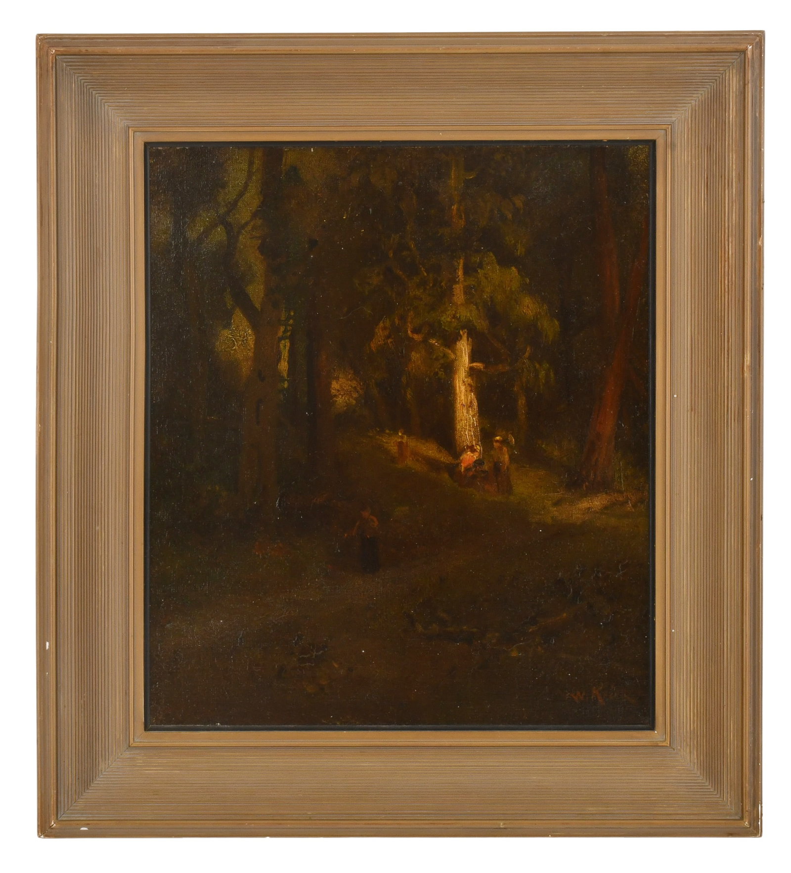 William Keith (American, 1839-1911), "Forest Path": William Keith (American, 1839-1911) "Forest Path" oil on canvas signed "W. Keith" (lower right); and with label from The San Francisco Museum of Art (verso) 16 1/4 x 14 1/4 inches (canvas) 22 x 20 inc