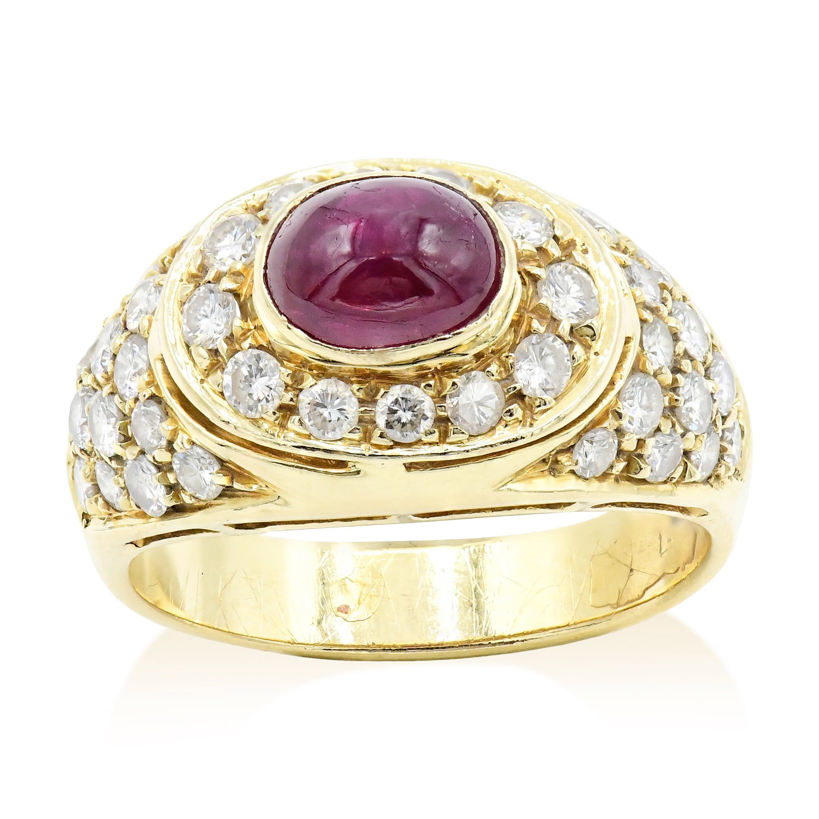 18K Yellow Gold, Ruby & Diamond Ring (1 of 1)