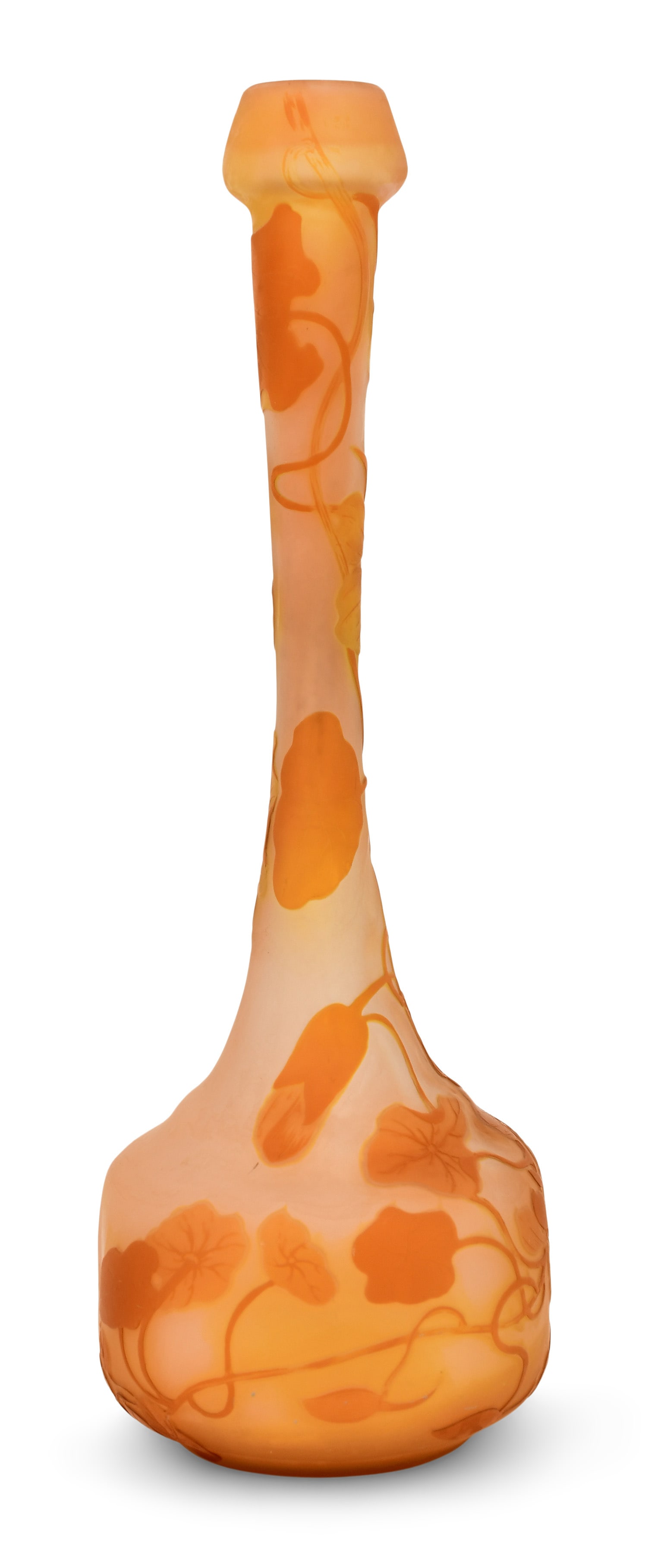 Émile Gallé (1846-1904), Cameo Glass Floral Vase: Émile Gallé (French, 1846-1904) Floral Vase circa 1900 cameo glass signed "Gallé" 12 1/2 x 4 1/4 inches