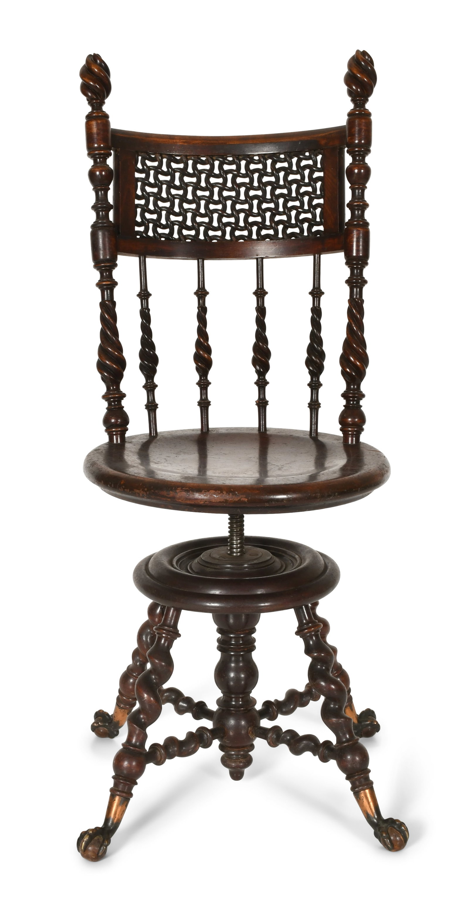 Merklen Brothers Mahogany Swivel Chair (1 of 4)