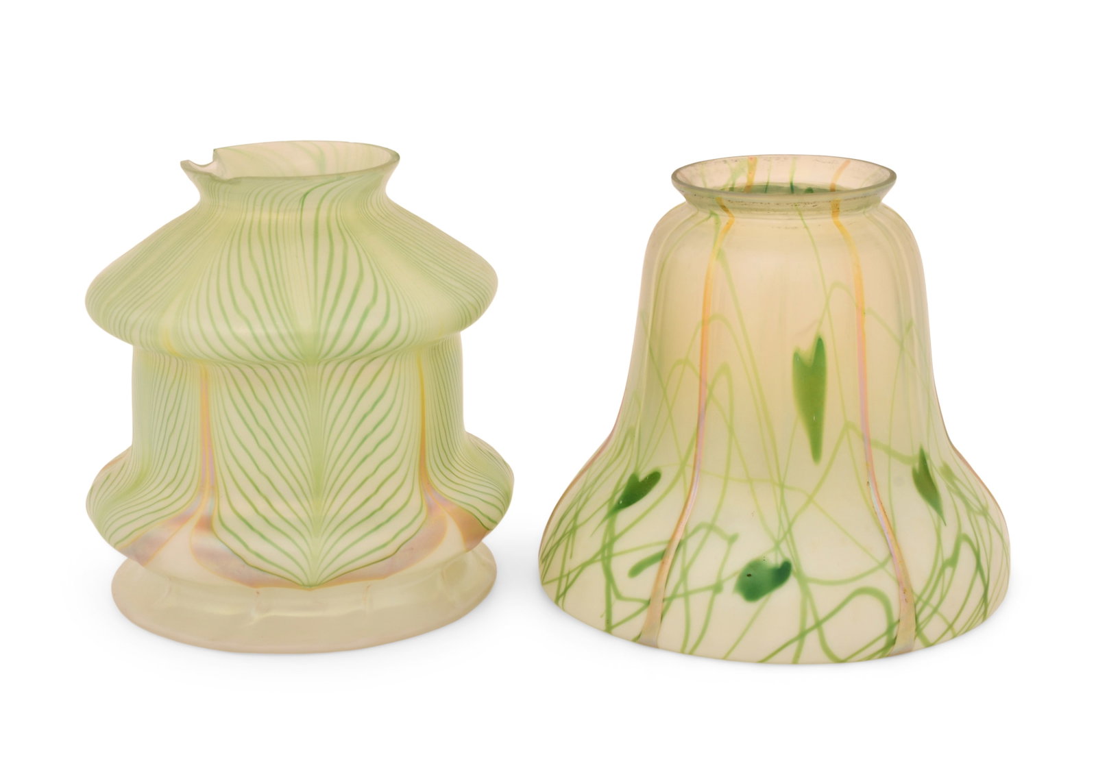 Two Steuben Glass Decorated Shades (1 of 4)