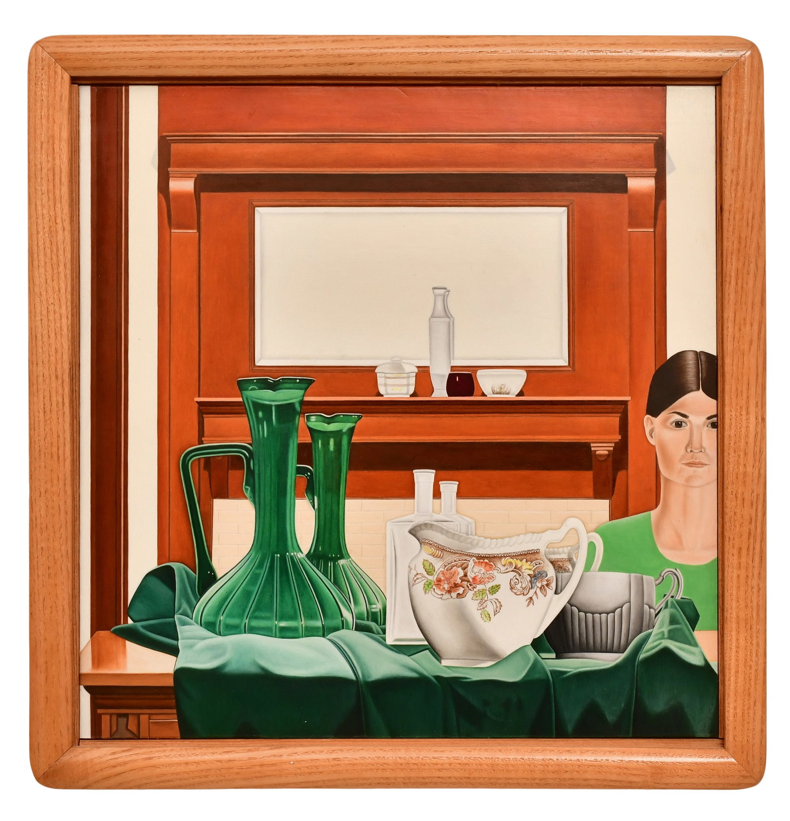Laura Shechter (American, b. 1944), "Self Portrait with Green Velvet Cloth" (1 of 2)