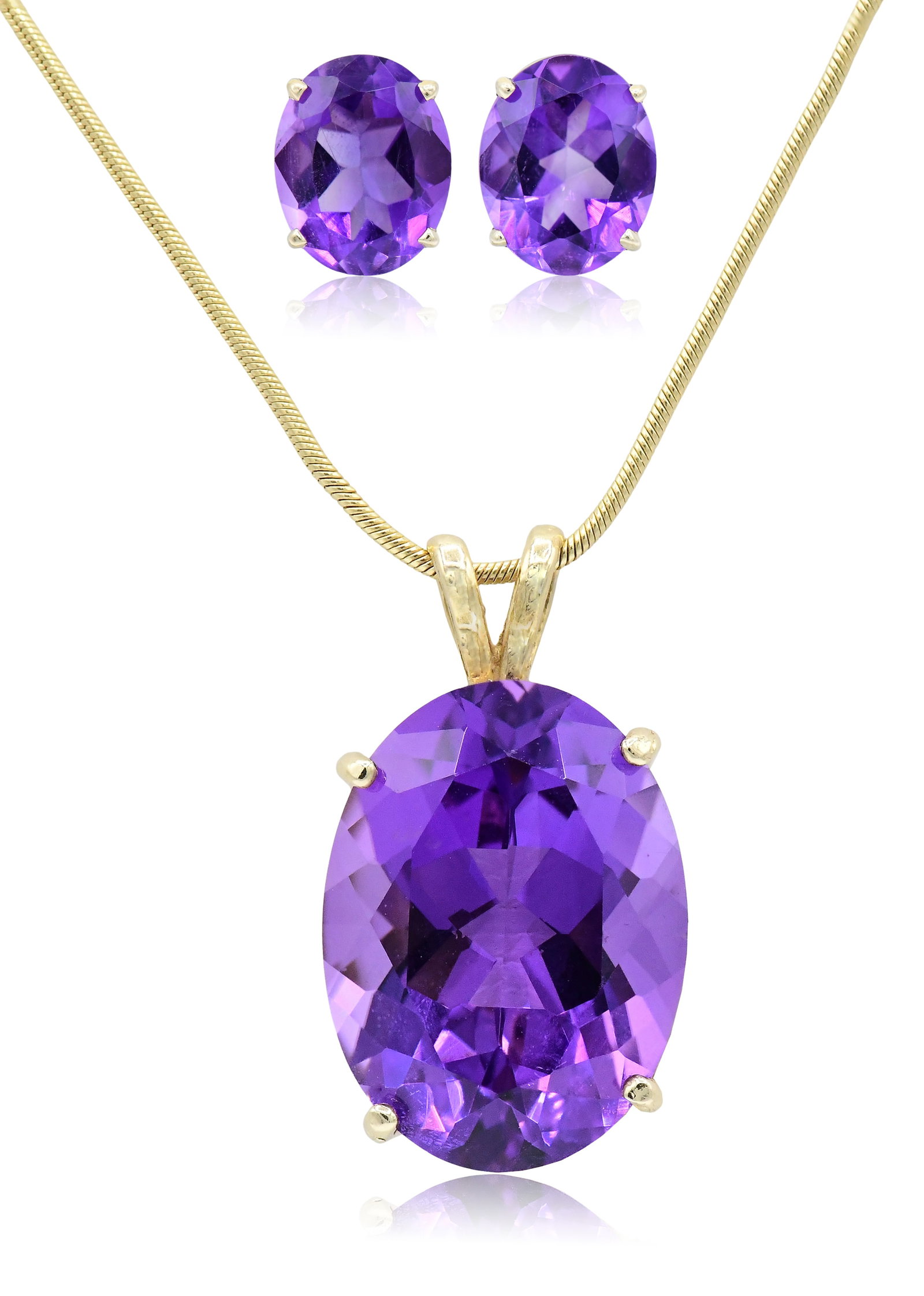 14K Yellow Gold & Amethyst Demi Parure (1 of 7)