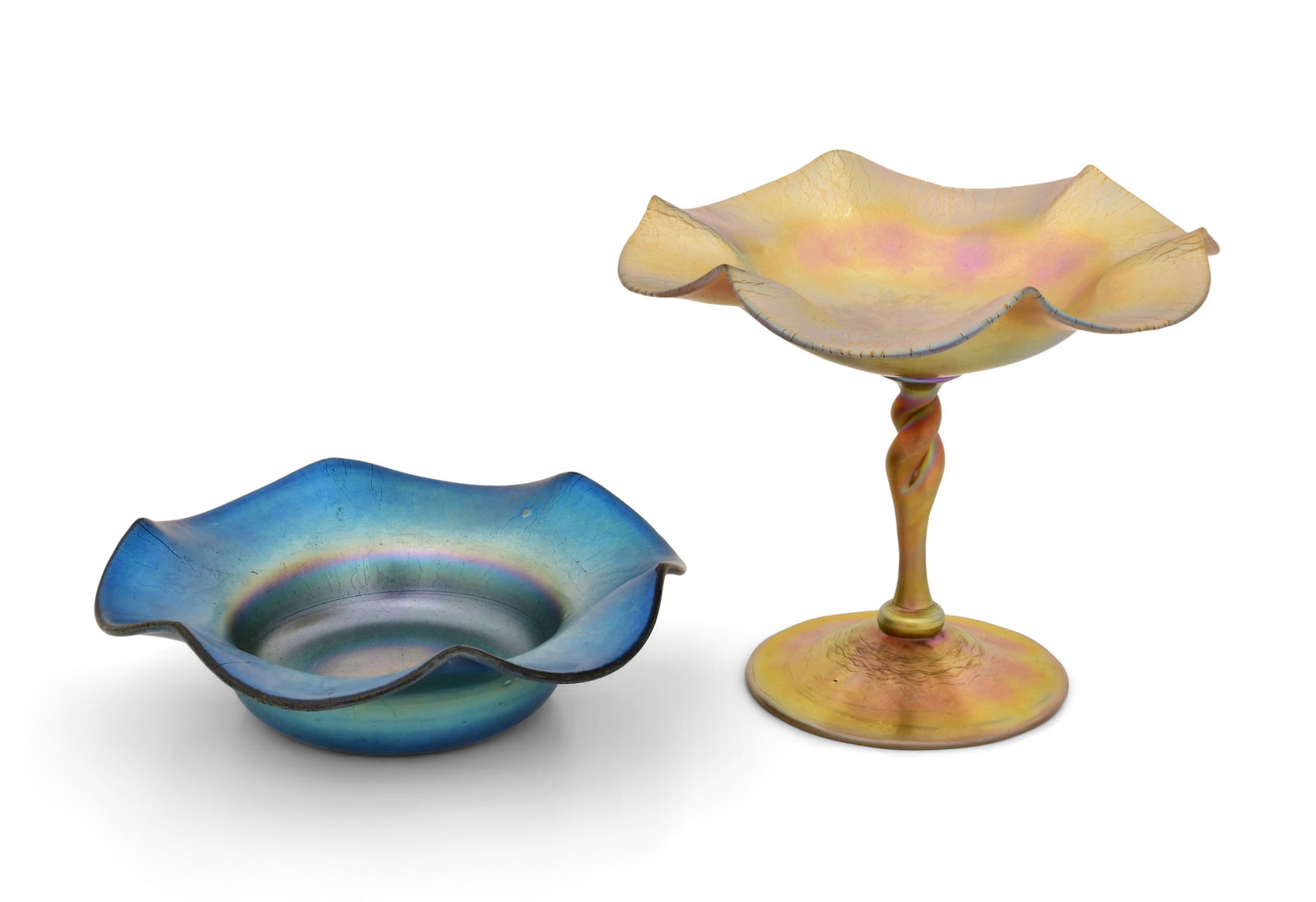 Steuben Aurene Glass Dish & Compote (1 of 5)