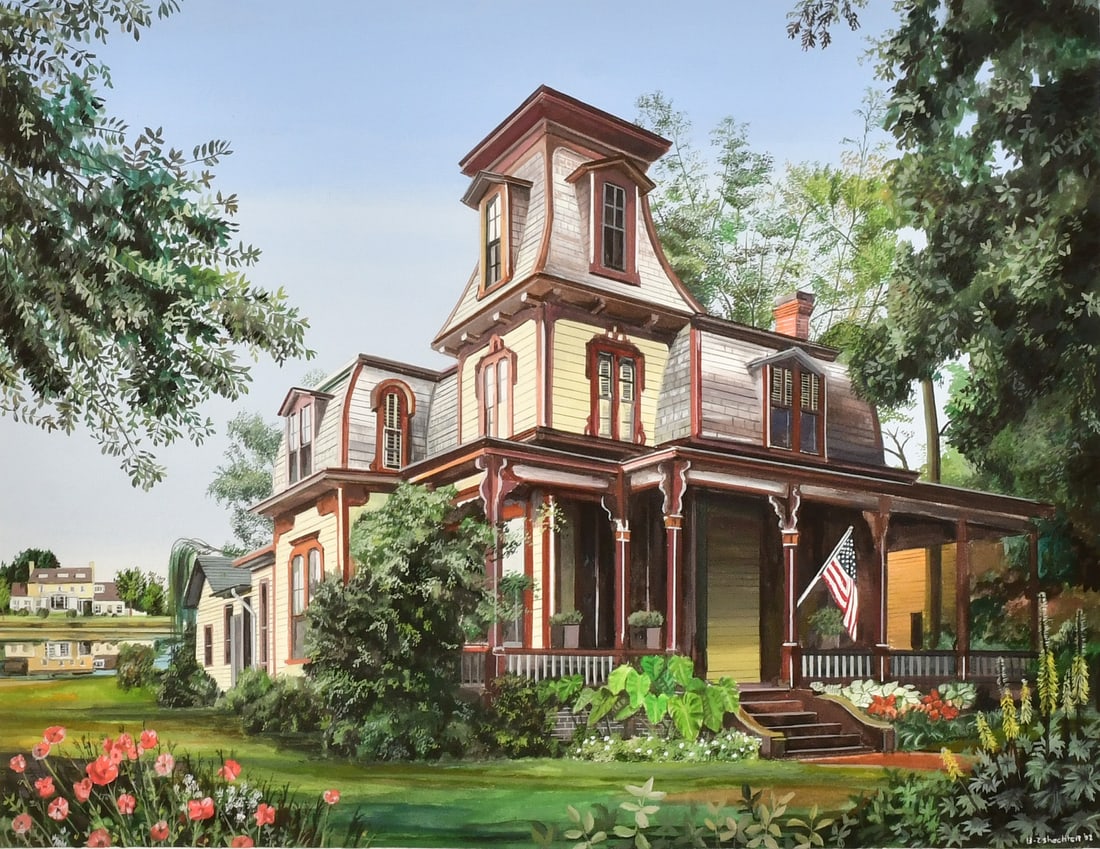 Ben-Zion Shechter (American/Ukrainian, 1897-1987), "A House in Raleigh, North Carolina" (1992) (1 of 5)