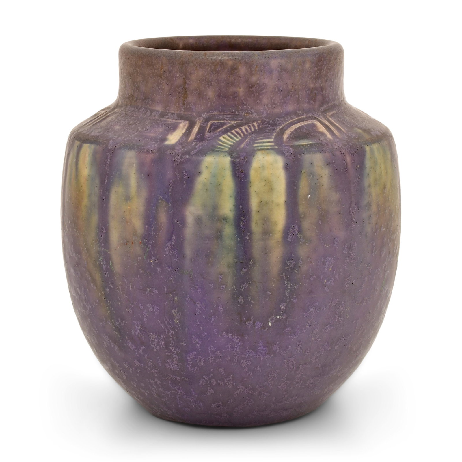 Rookwood Pottery Arts & Crafts Vase, Decorated by William E. Hentschel: Rookwood Pottery Company Decorated by William E. Hentschel Arts & Crafts Vase circa 1914 glazed earthenware impressed with firm's mark, 459D, and artist signed 6 x 5 1/2 inches Provenance: Private